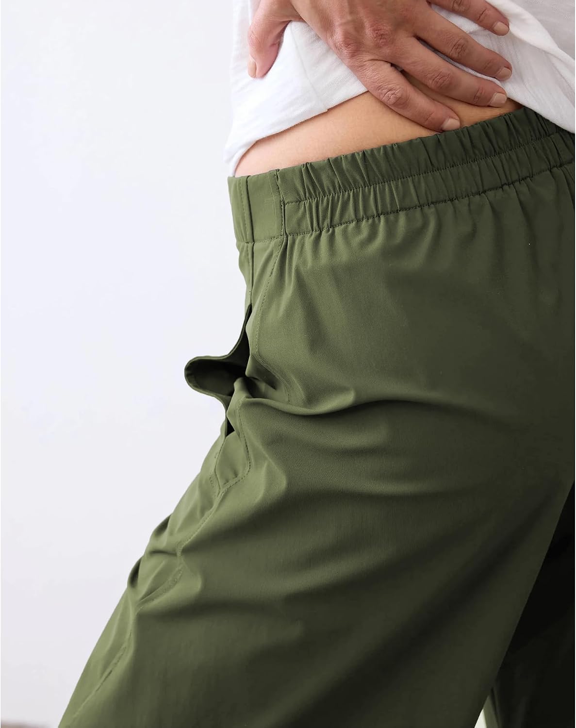 Detalle de SeeLuNa Women Barrel Travel Pants with Hidden Elastic Waistband