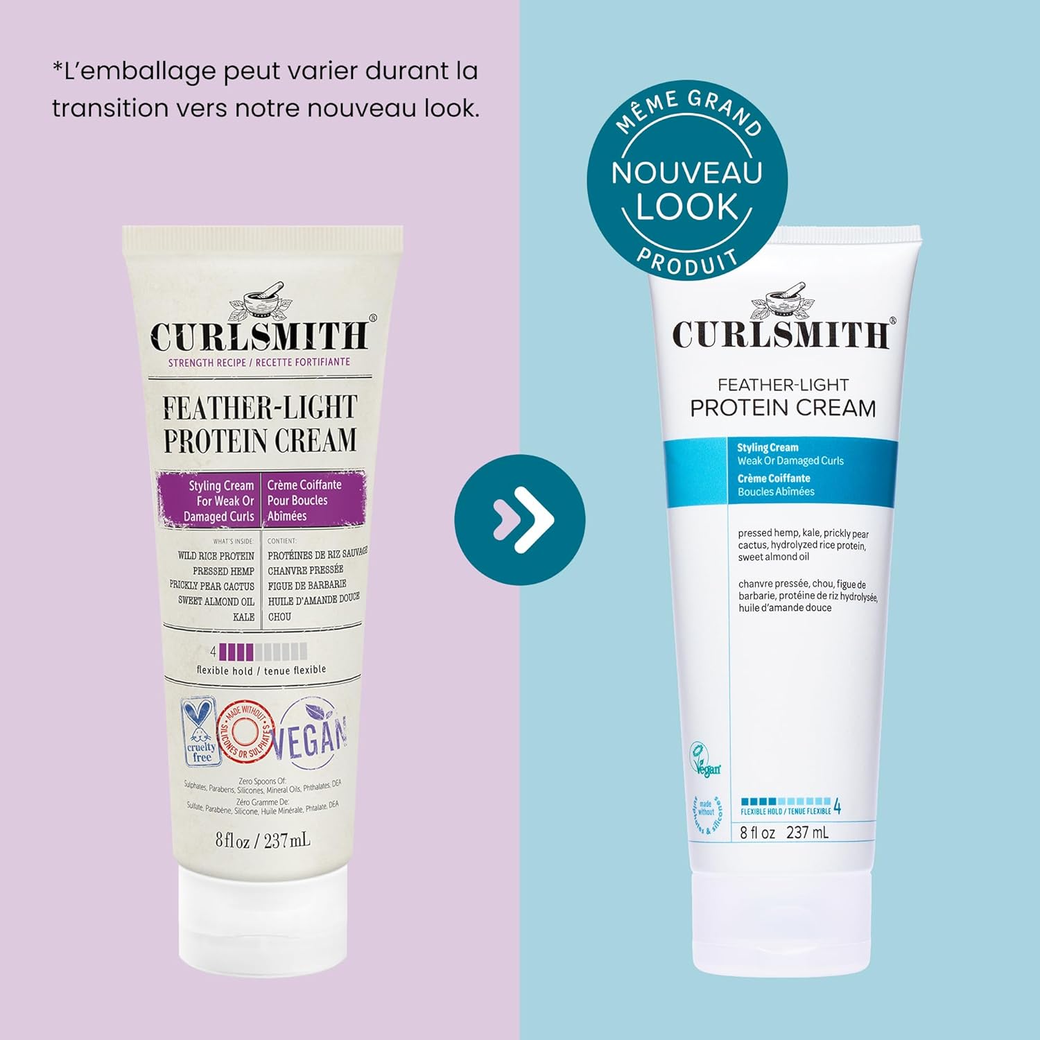 Detalle de Curlsmith Feather Light Protein Cream – Crème protéinée légère pour boucles délicates ou abîmées