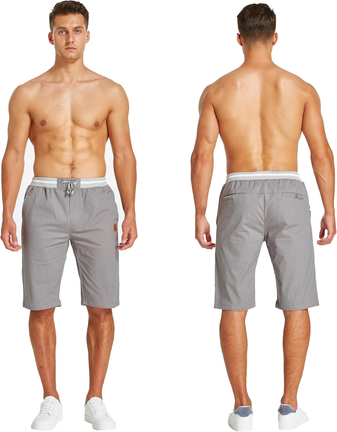 Detalle de HCSS Kurze Hosen Herren Bermuda Shorts – atmungsaktive Baumwolle mit Gummizug und Tasche