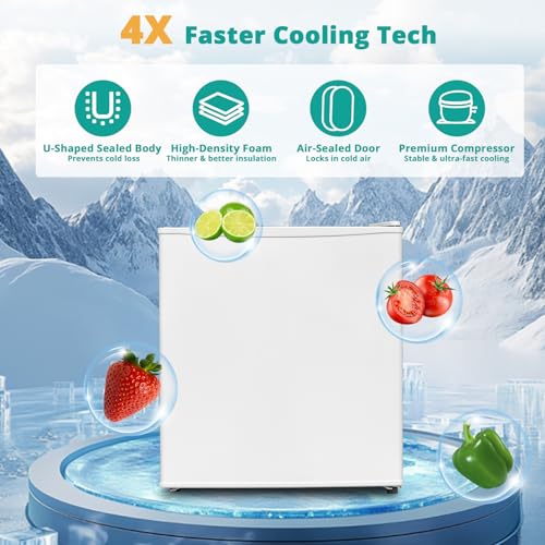Detalle de SMETA Mini Counter Fridge 48L: Compact Table Top Cooler for 0–10°C Storage