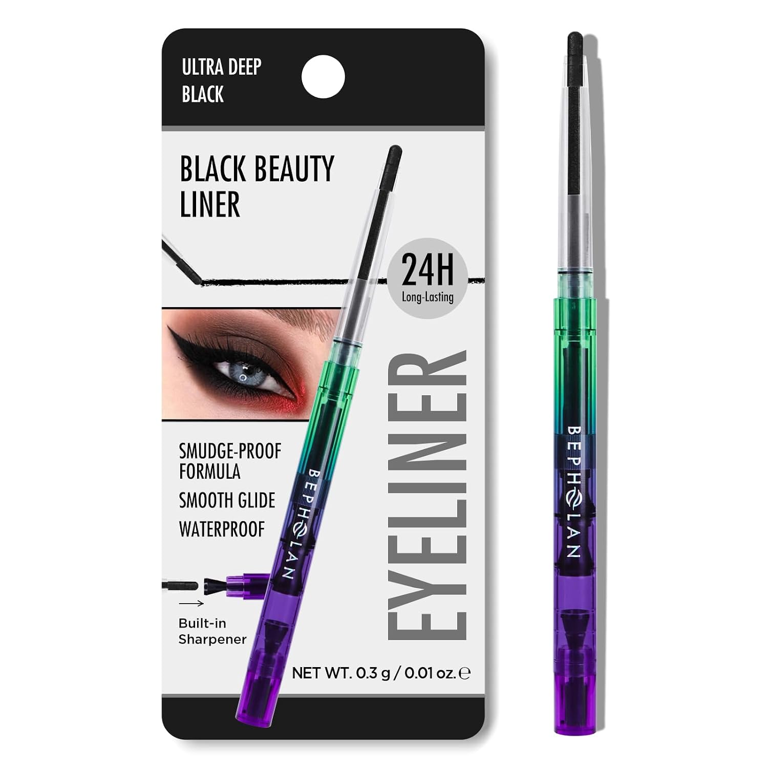Detalle de BEPHOLAN Black Gel Eyeliner Pencil