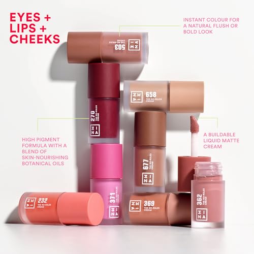 Detalle de 3INA The No-Rules Cream 677, blush liquide brun neutre 🎨