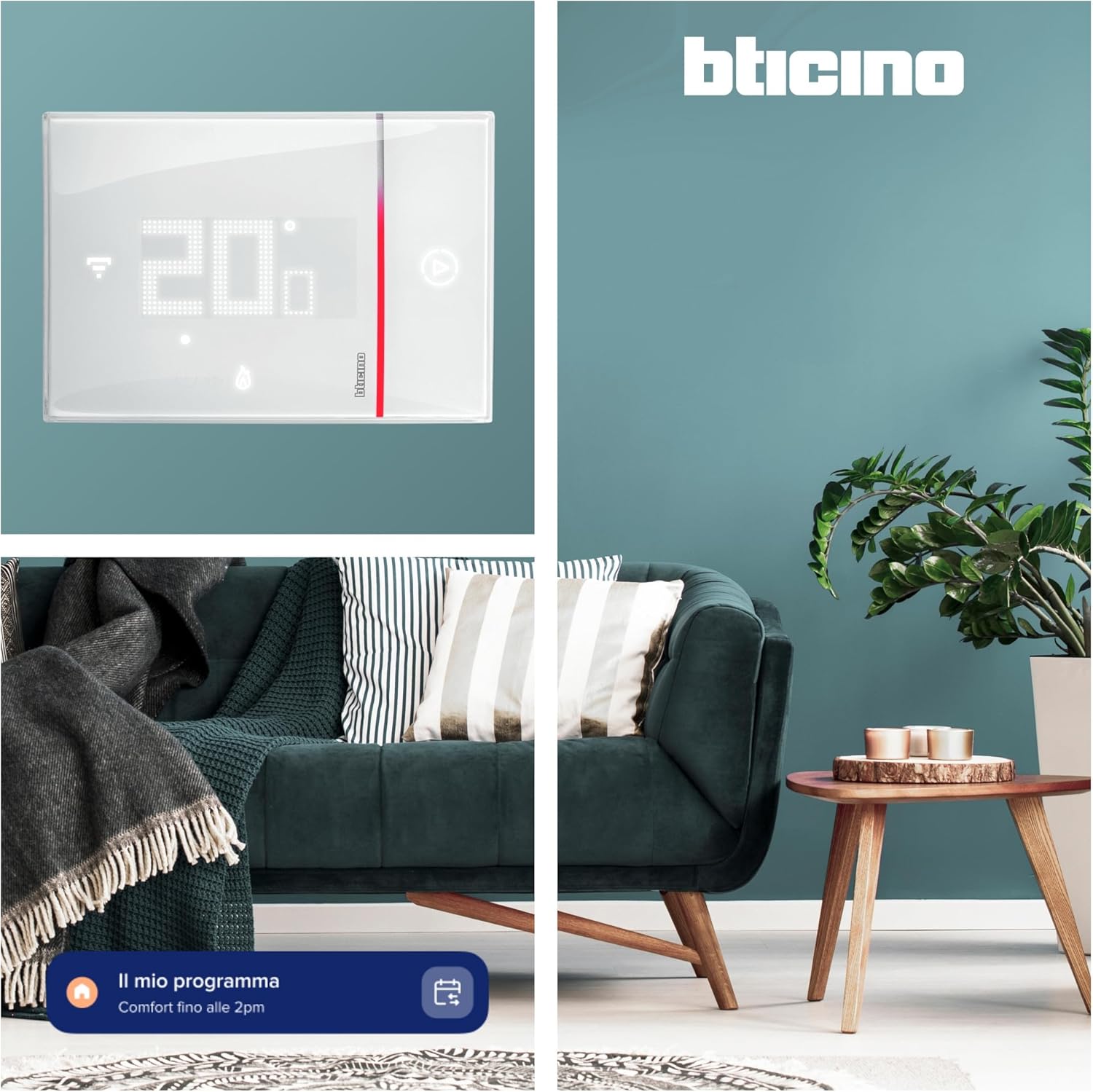 Thumbnail 1 de BTICINO SXW8002W Smarther2 WiFi: Termostato da parete con controllo remoto e IVA Netatmo