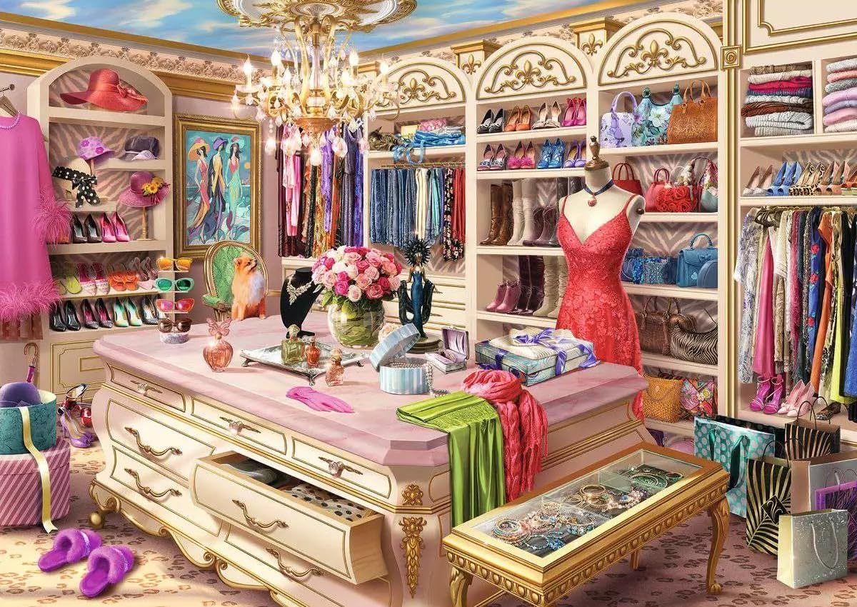 Detalle 2 de Ravensburger The Coveted Closet 1000 Piece Jigsaw Puzzle (70 x 50cm) – Age 12+