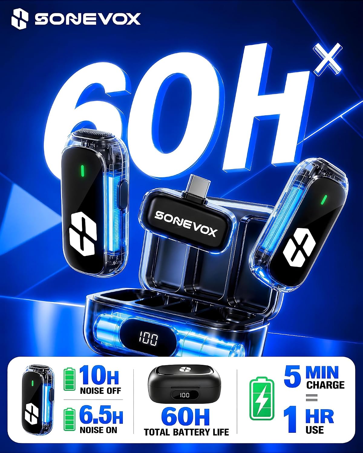Thumbnail 6 de SONEVOX AirMic Mini AIRMICMINI Wireless Lavalier Microphone, 2 Transmitters