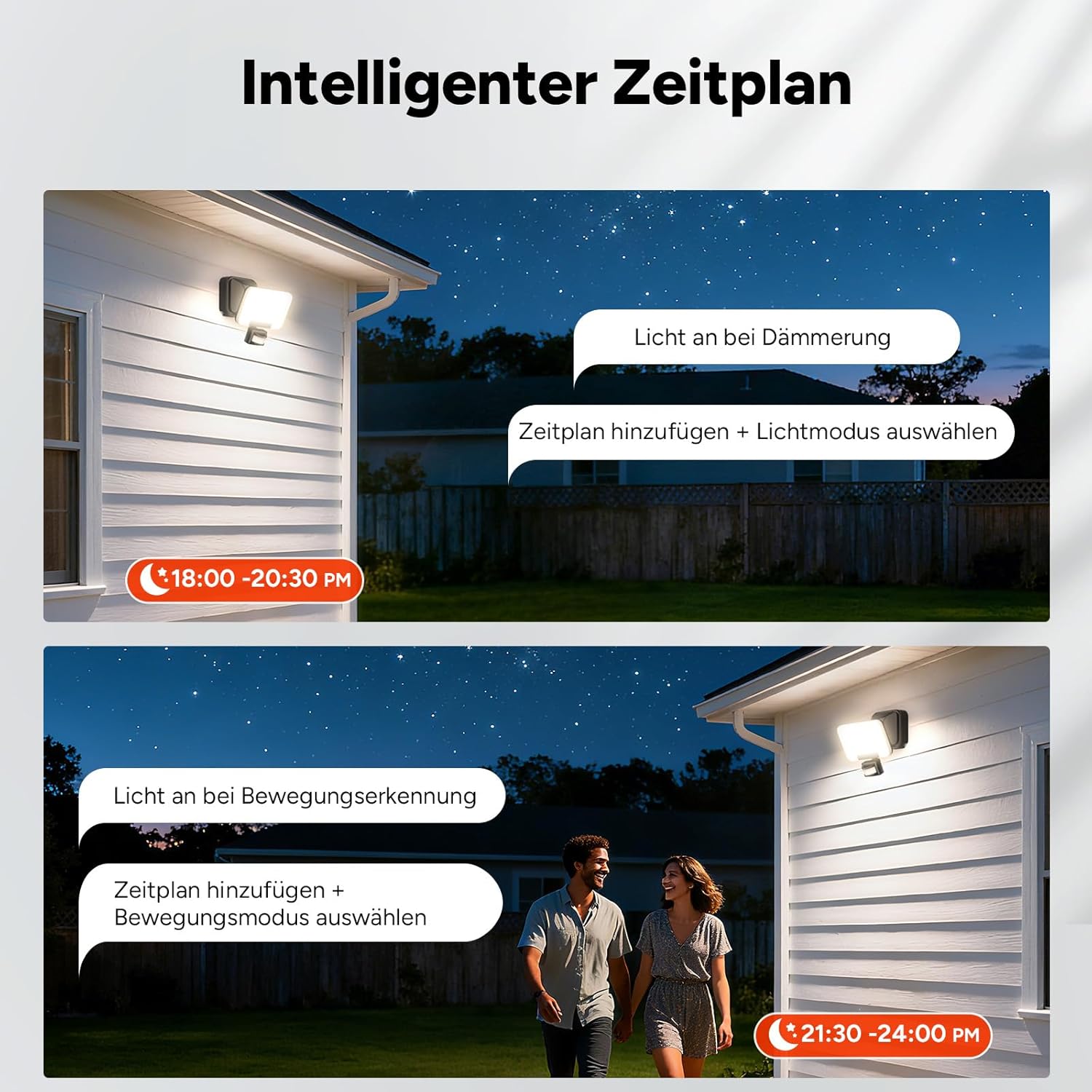 Thumbnail 3 de OREiN Smart LED Strahler mit Bewegungsmelder 28W/3000lm – IP65 Außenleuchte mit 2700/4000/6500K, Gruppensteuerung & Zeitplan