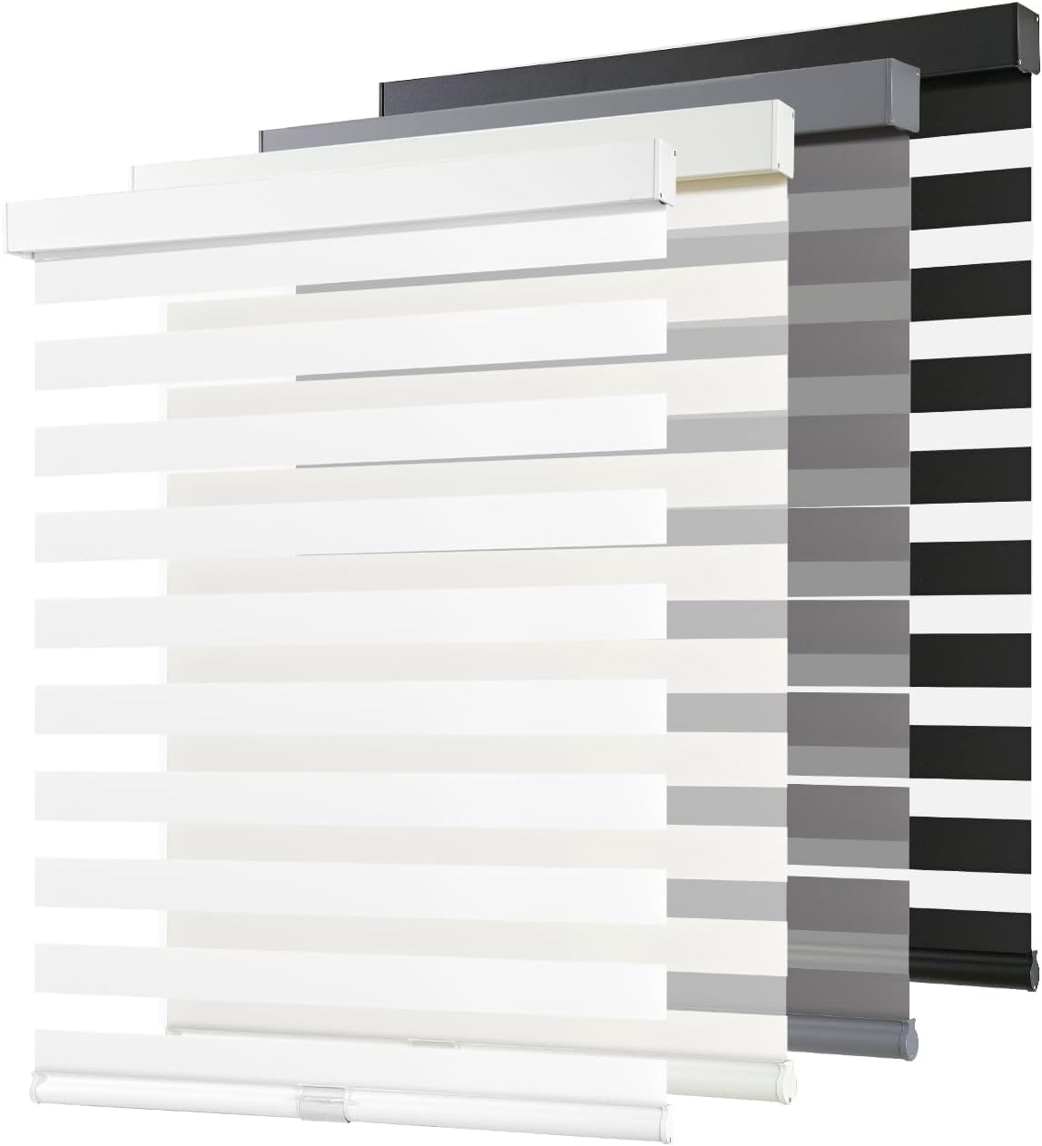 Detalle de AOSKY Cordless Zebra Blinds for Windows — 36" W x 47" H, White
