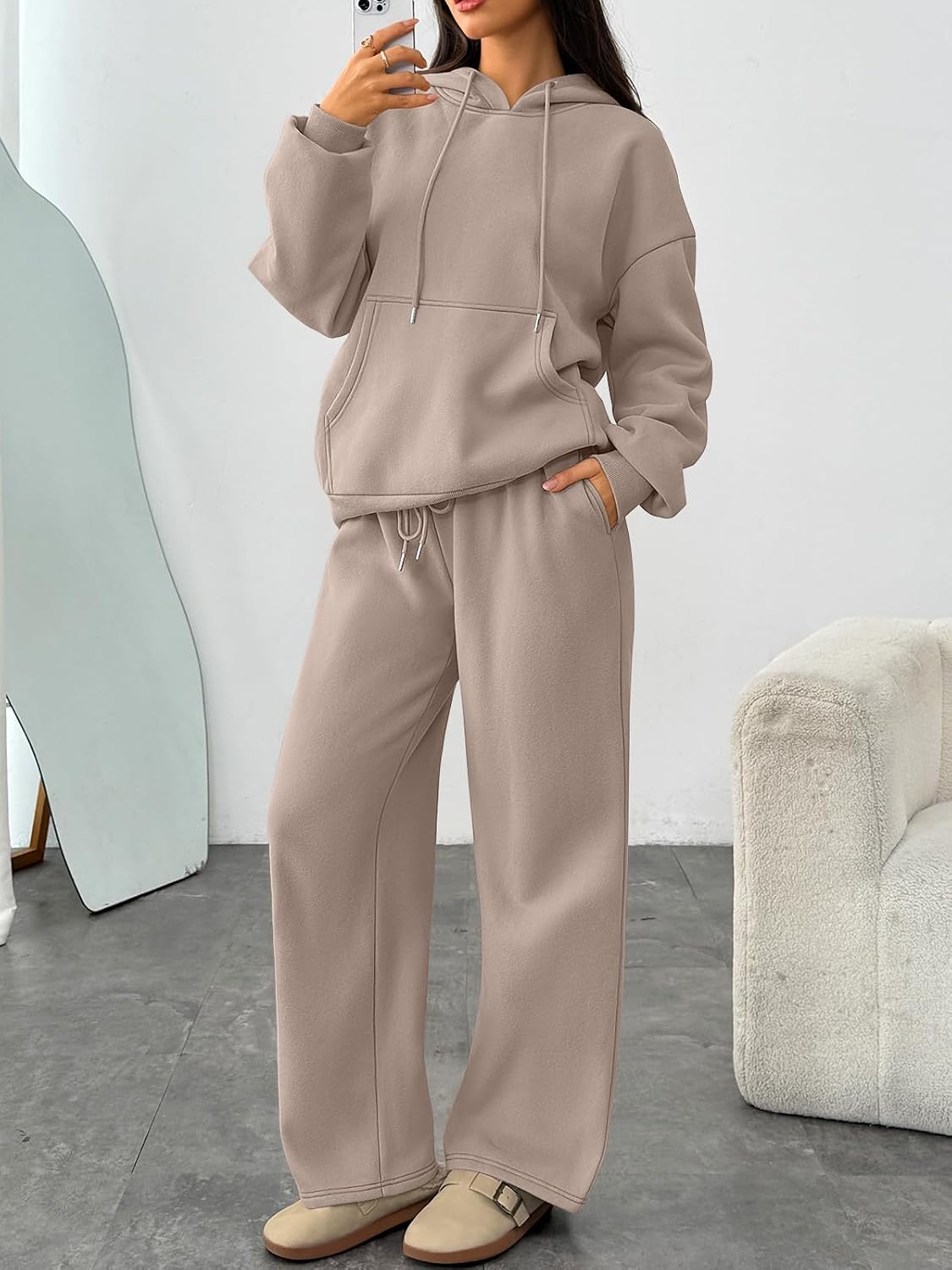 Detalle 2 de Trendy Queen Womens 2 Piece Outfits Oversized Sweatshirt
