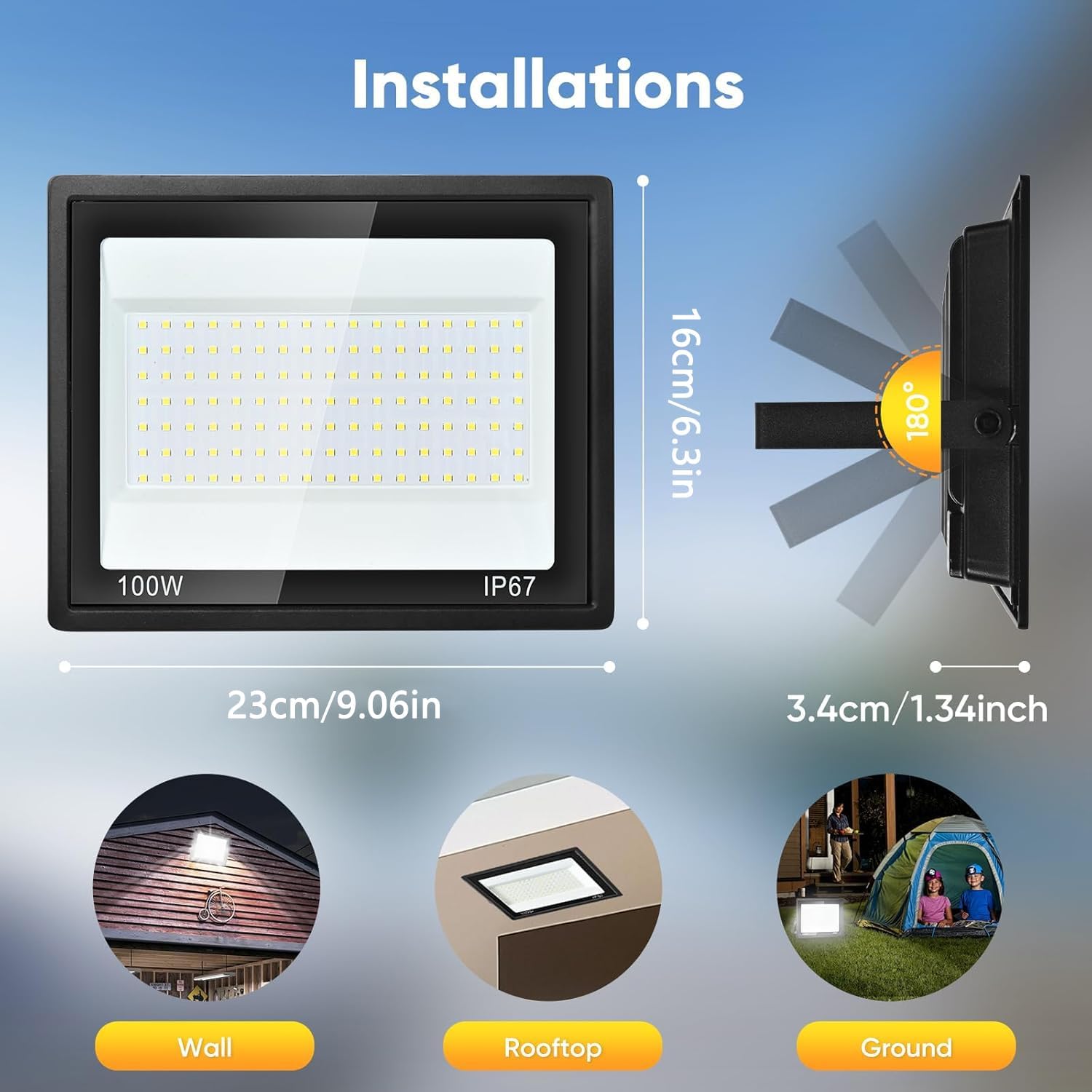 Detalle 2 de Plazique 100W Projecteur LED extérieur