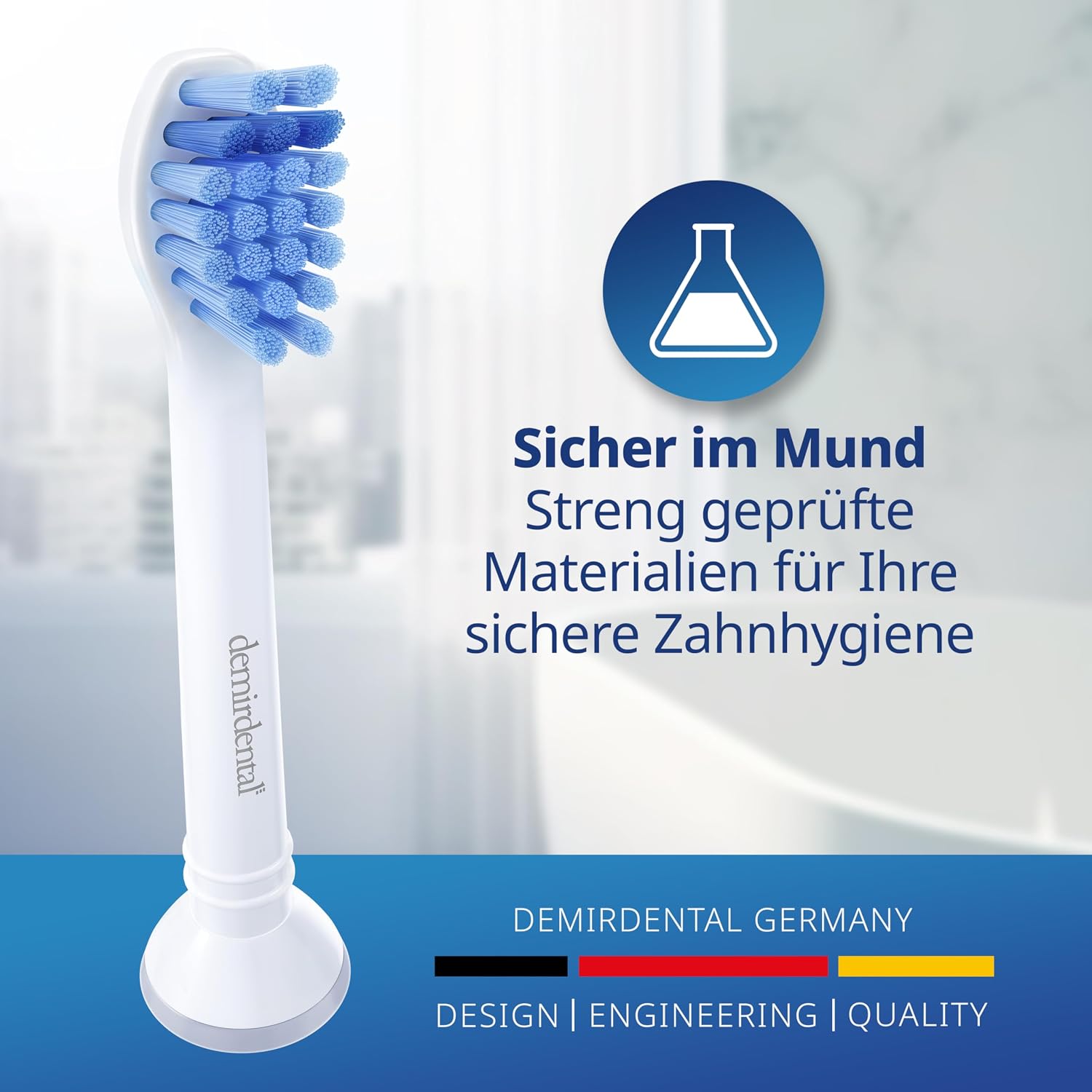 Thumbnail 6 de 8er demirdental Mini Aufsätze für Philips Sonicare – Medium, kleine Bürstenköpfe, Weiß (HX6028)