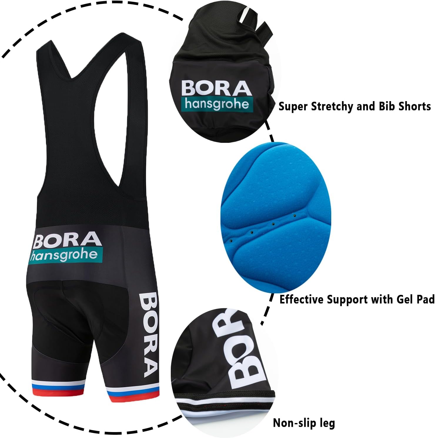 Thumbnail 4 de HOMTOL Rennrad Trikot Herren Kurzarm Radtrikot Set – atmungsaktiv, 3D-Gel-gefütterte Radhose