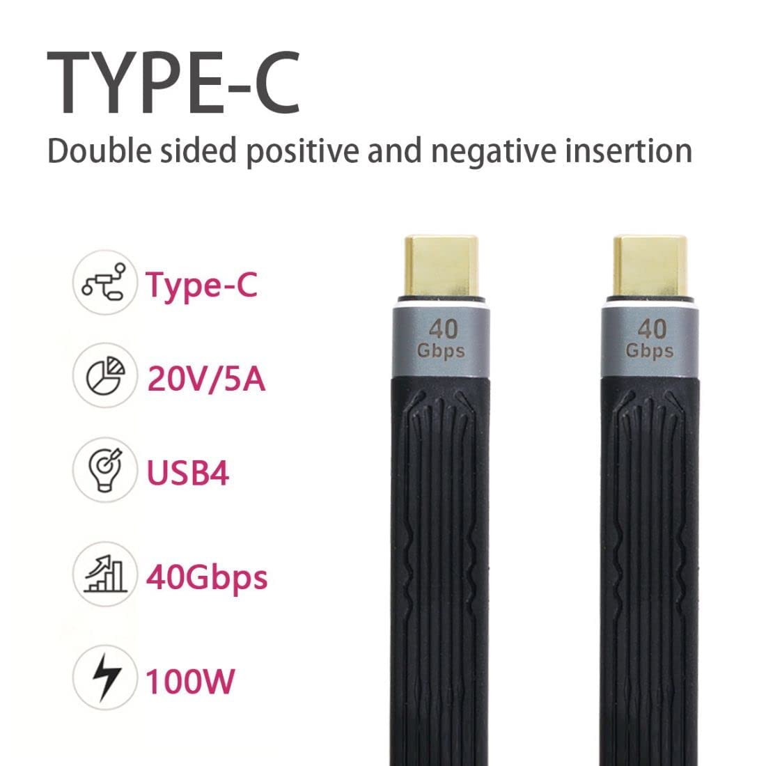 Thumbnail 2 de chenyang CY USB-C USB4 Kabel 40Gbps 100W 13 cm
