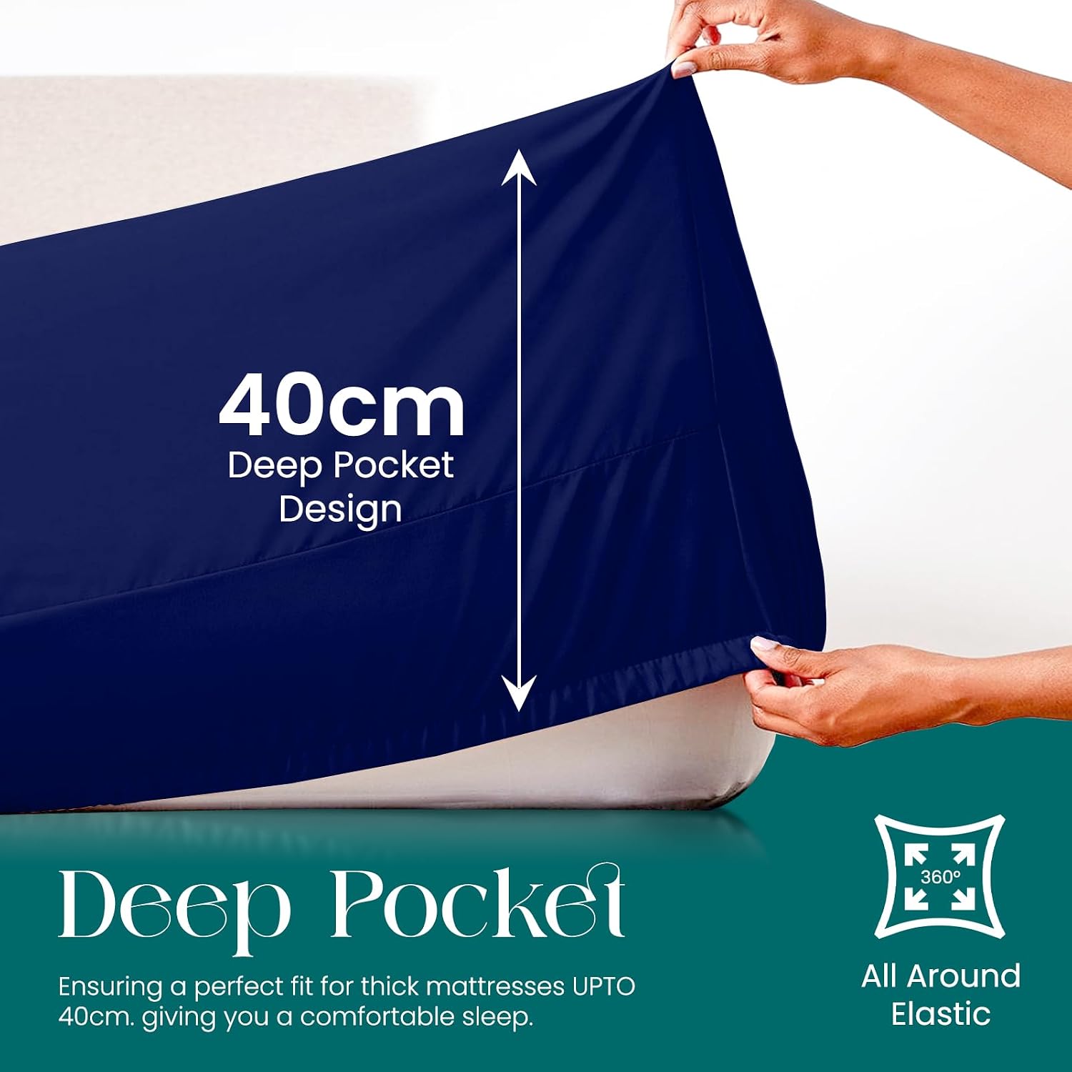 Detalle de Egyptian Cotton fitted sheet, 200 TC