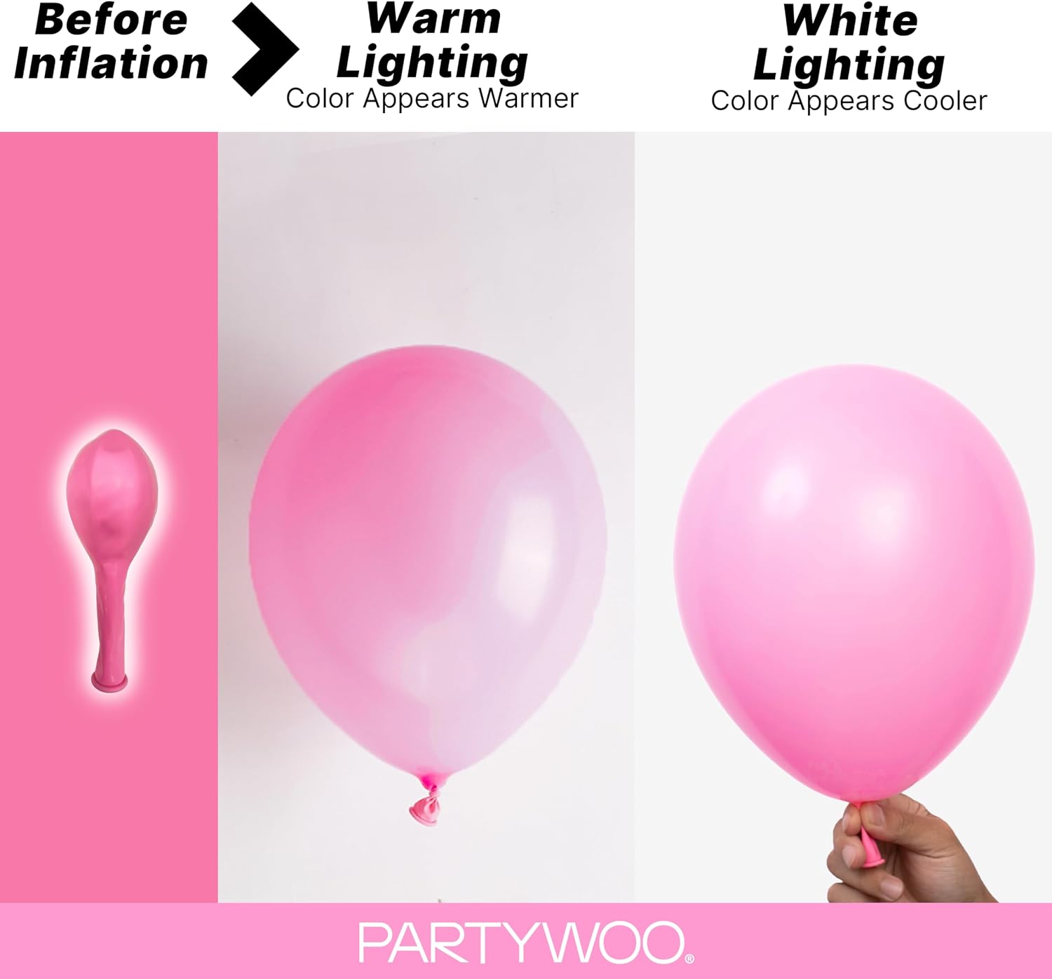 Thumbnail 2 de PartyWoo Pink Balloon Arch Kit (127 pcs) Matte Pink Balloons in Multiple Sizes for Baby Shower, Valentine’s & More