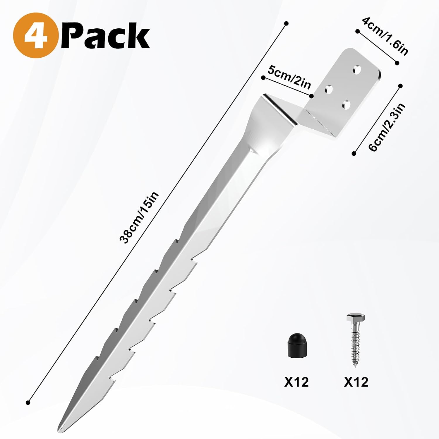 Detalle 2 de Nomiou 4pcs Fence Post Anchor 38 cm