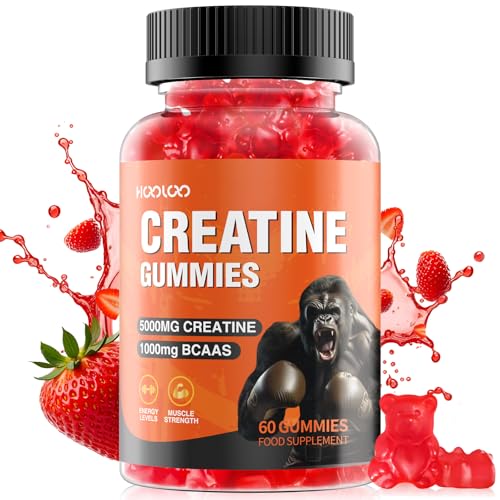 HOOLOO Creatine Gummies 5000mg with 1000mg BCAAs — 60 Count