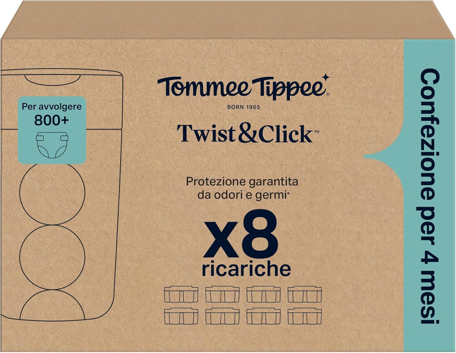 Thumbnail 1 de Tommee Tippee Twist & Click ricariche 8×10,5 m