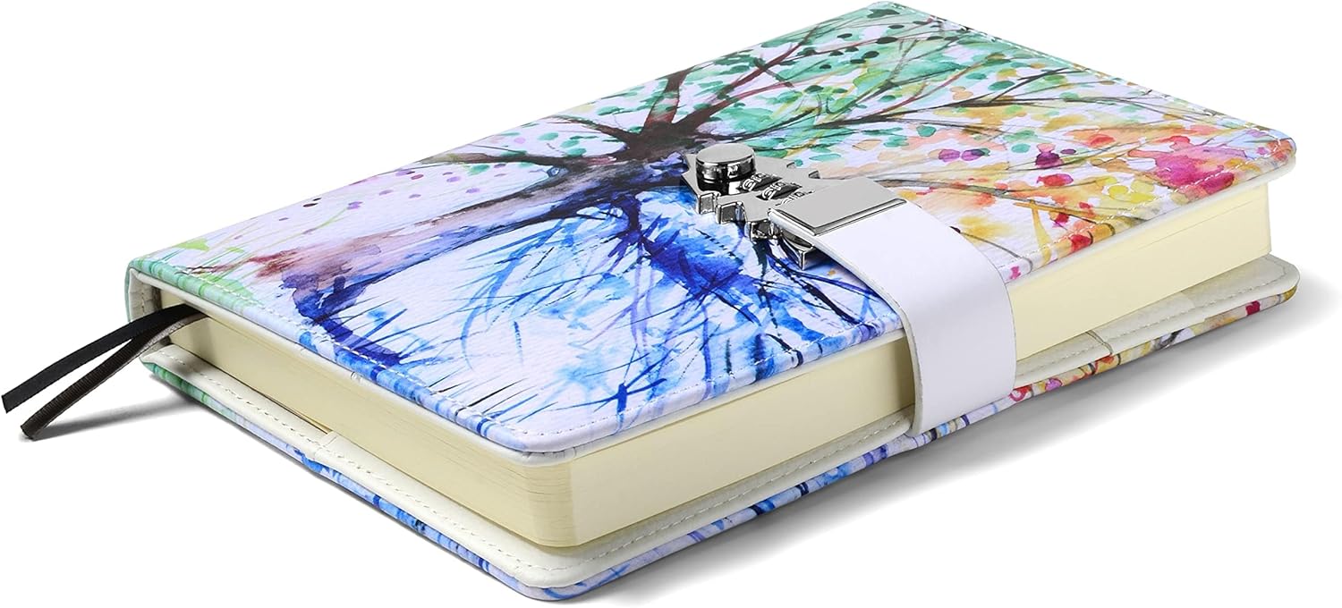 Detalle de ZXHQ Journal intime à code 21 x 15,5 cm – carnet secret en PU avec 224 pages