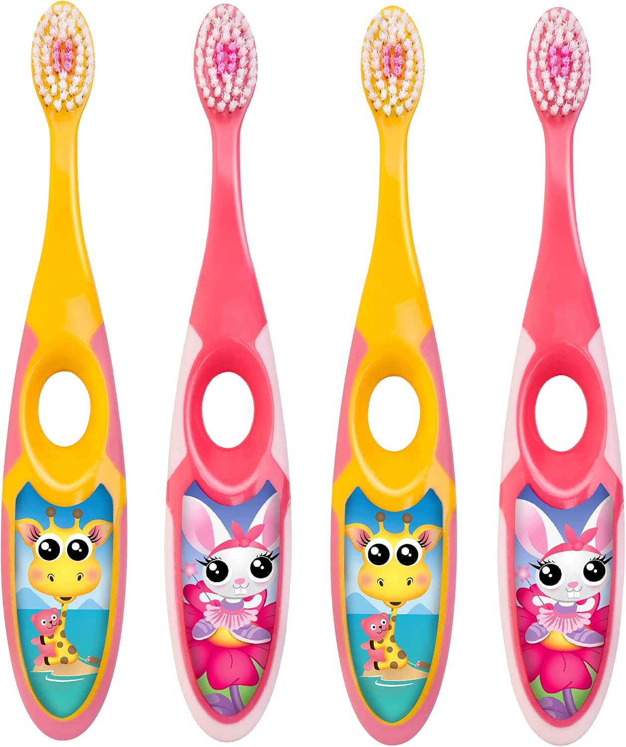Detalle de Jordan Step 2 kindertandenborstel voor 3- tot 5-jarigen, zachte haren, dubbele handgreep, 4 stuks