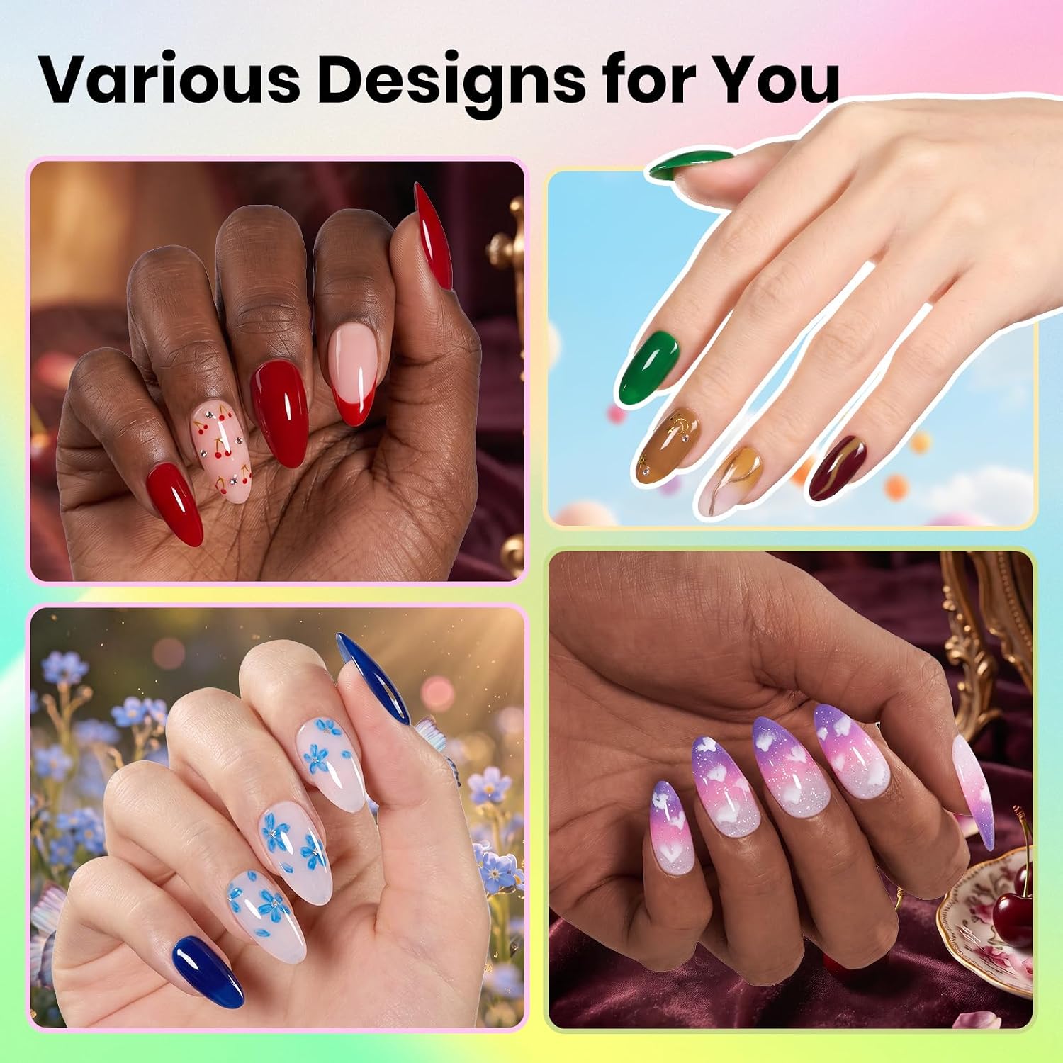 Detalle de Beetles 87-Piece Gel Nail Polish Kit with 55 Colors, UV Lamp & Nail Tips