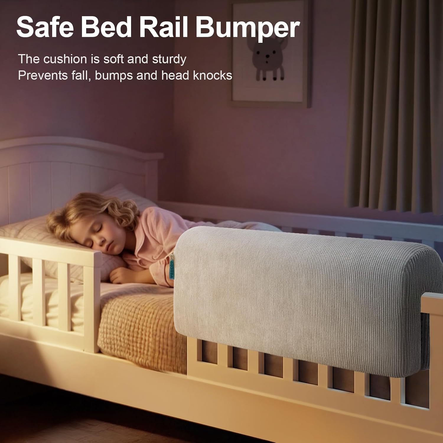 Thumbnail 1 de AEOCOO Bed Rail Bumper for Toddlers – 20cm High, 70cm, Grey