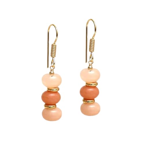 Thumbnail 7 de Gempires Natural Gemstone Rondelle Bead Earrings, Peach Moonstone by GEMPIRES NATURE’S TREASURE