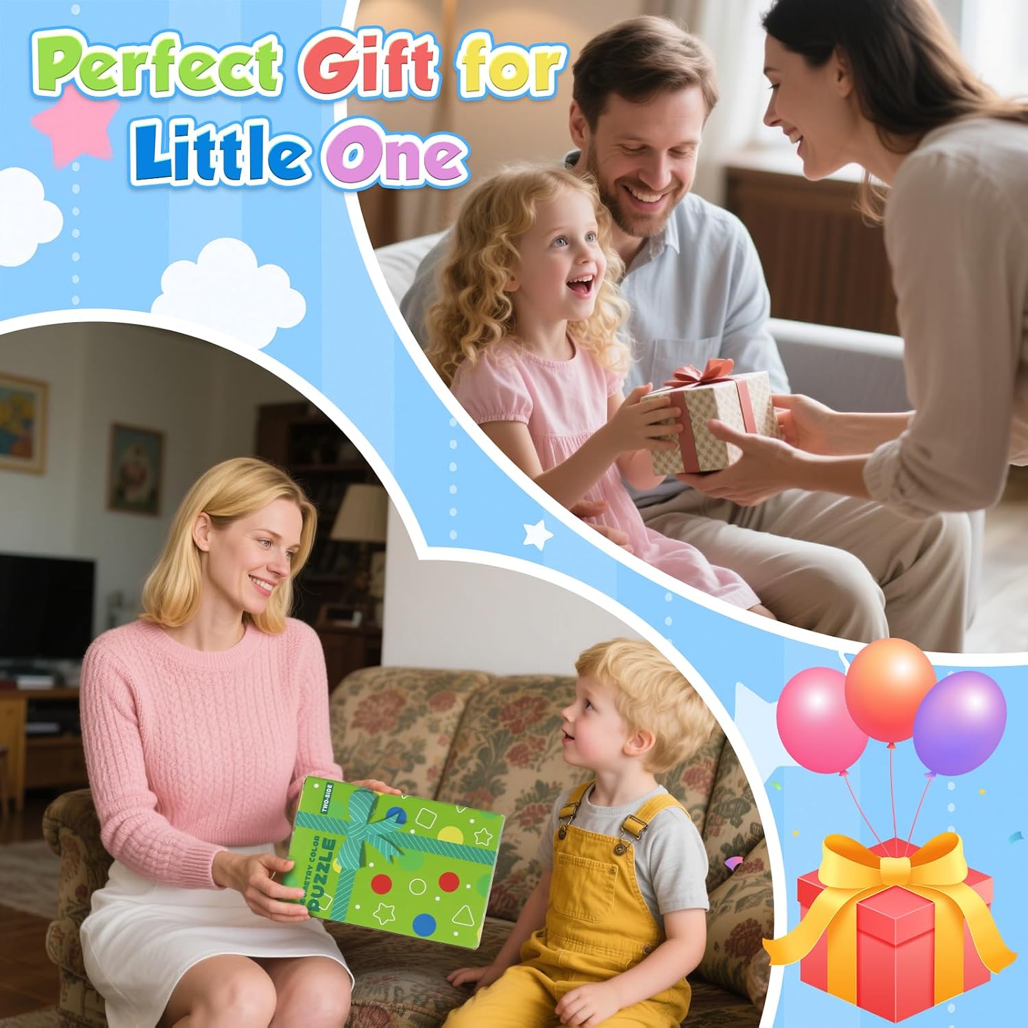 Detalle 2 de XIAPIA Montessori Spielzeug ab 3–5 Jahre: 2-in-1 Reise-Puzzle fürs Kind und die Familie