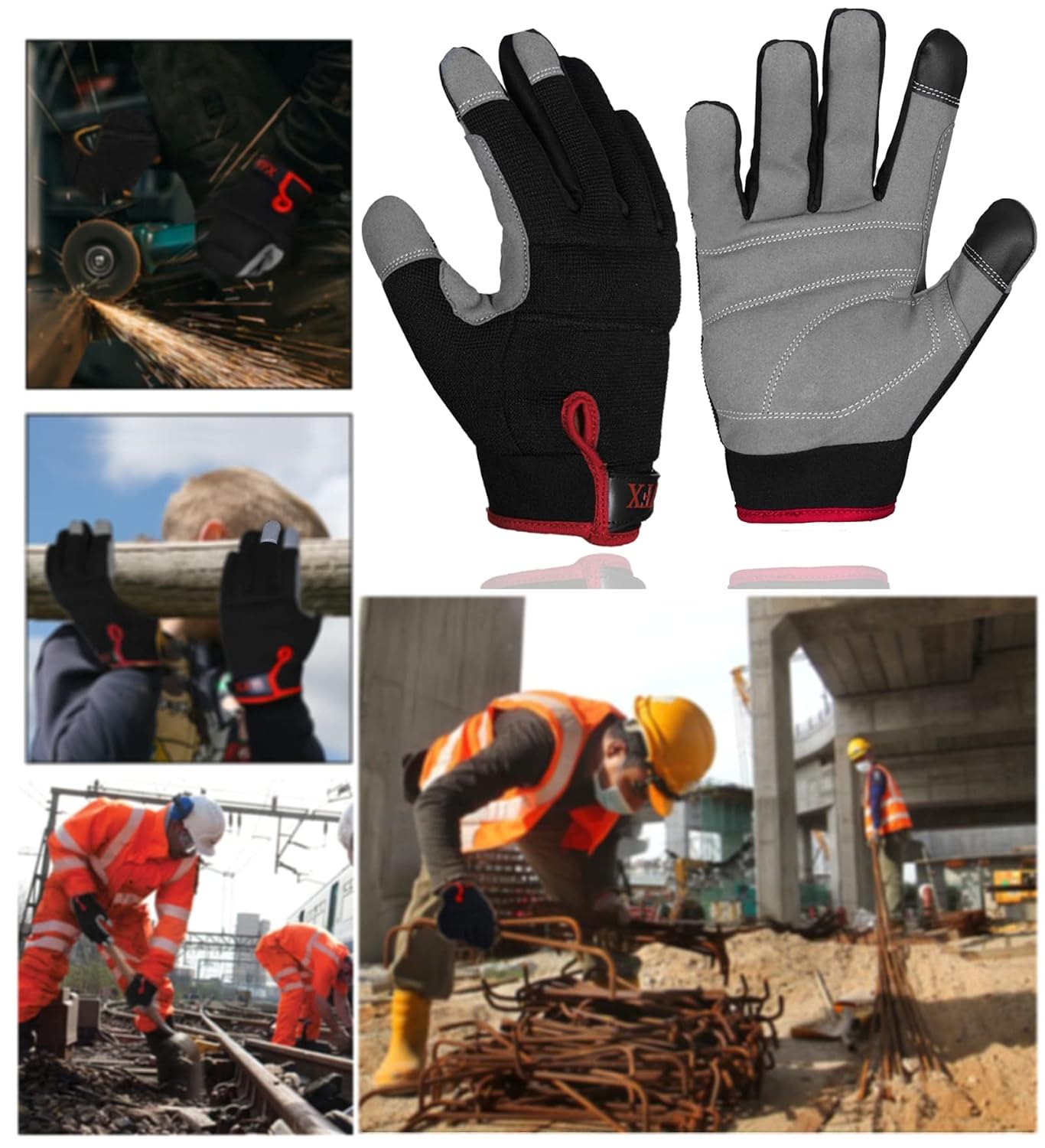 Detalle 2 de Guantes de trabajo para hombre M, pantalla táctil