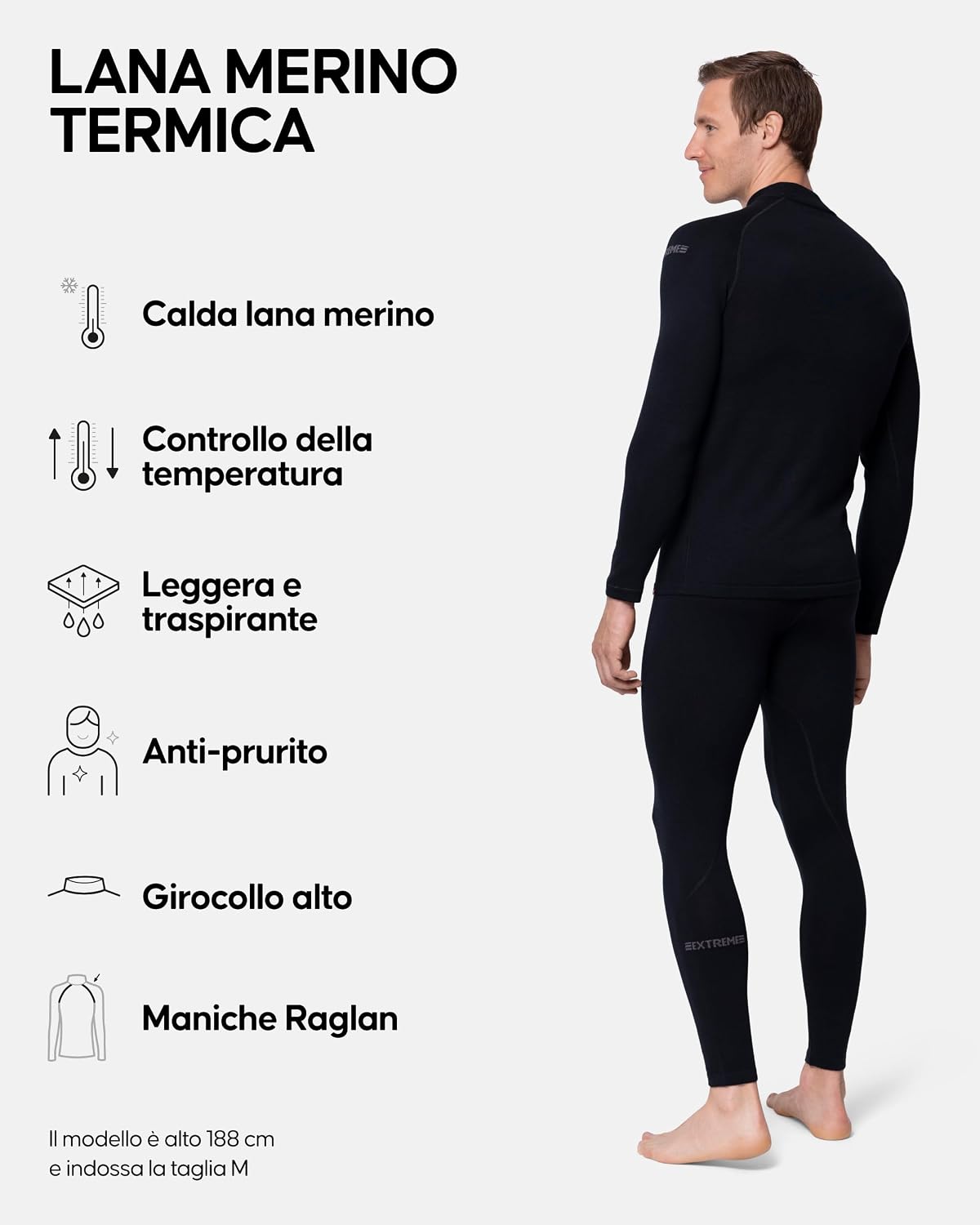 Detalle 2 de DANISH ENDURANCE Completo termico uomo in lana merino per freddo estremo