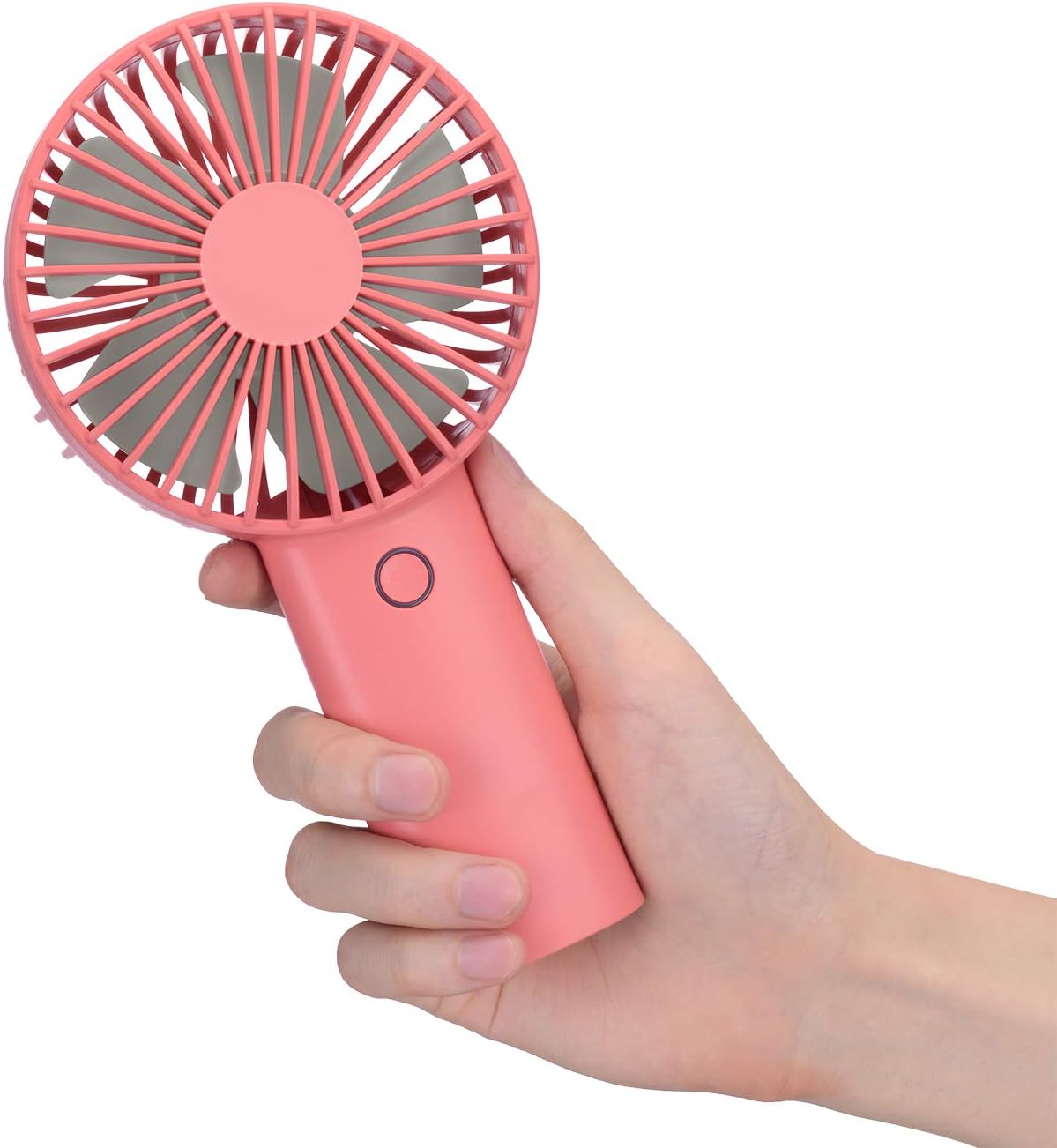 Thumbnail 1 de Mini Portable Handheld Fan with 4400mAh Battery (Coral Red) – Quiet USB Rechargeable Personal Fan