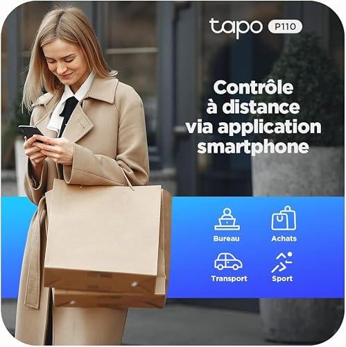 Detalle de Tapo Prise Connectée WiFi 16A Type E — Suivi de consommation et compatibilité Alexa/Google Home