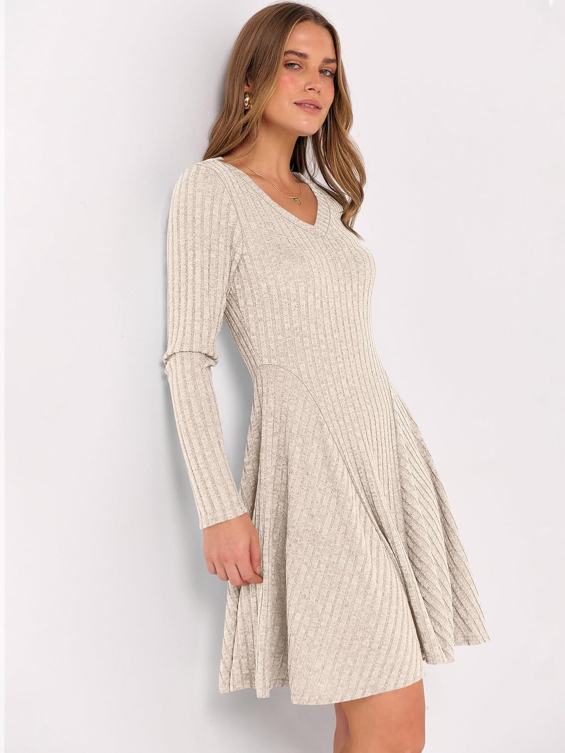 Detalle de ANRABESS Women's Sweater Dress, Ribbed Knit