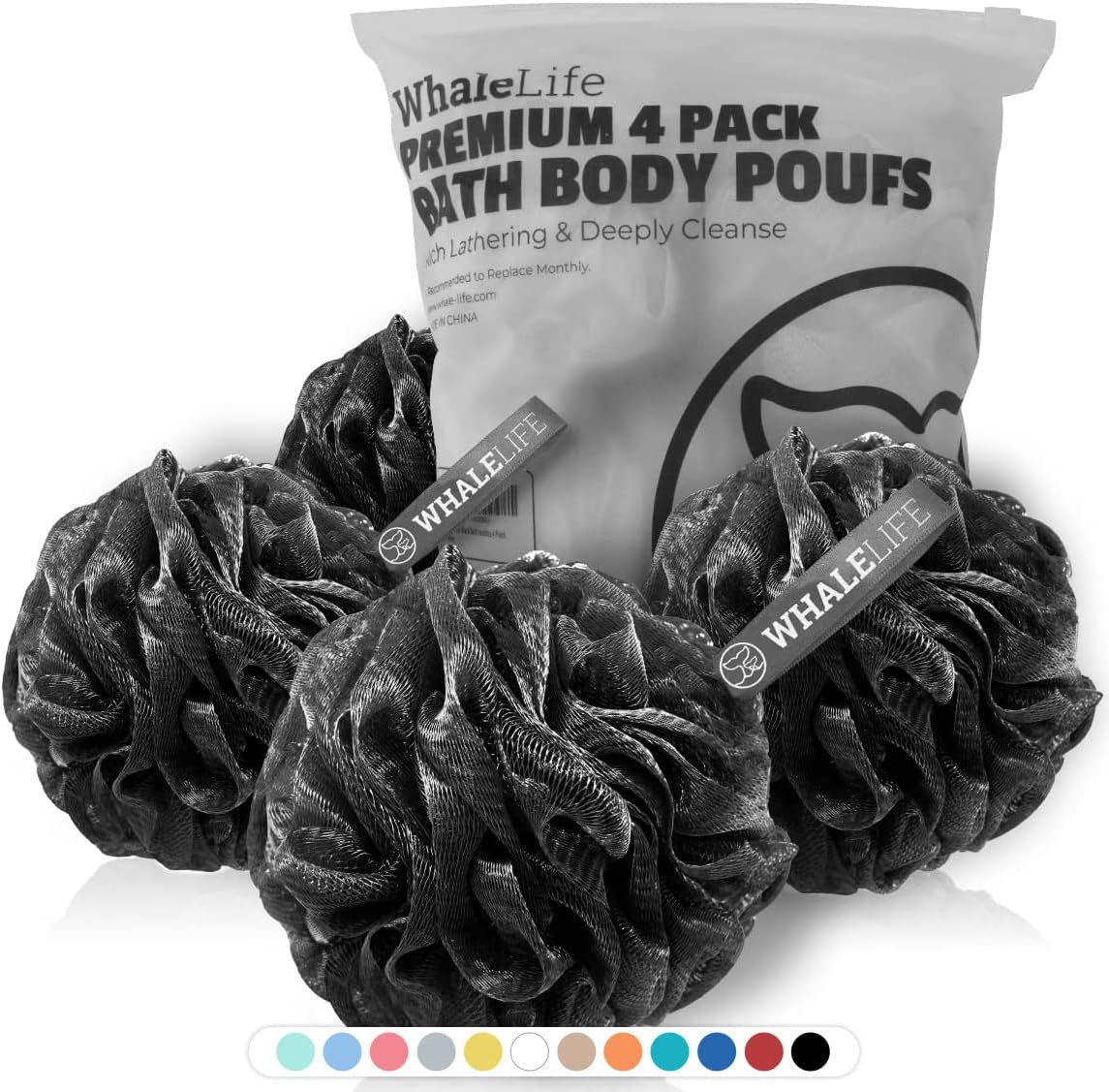 Detalle de WhaleLife Loofah 4-Pack Shower Sponges