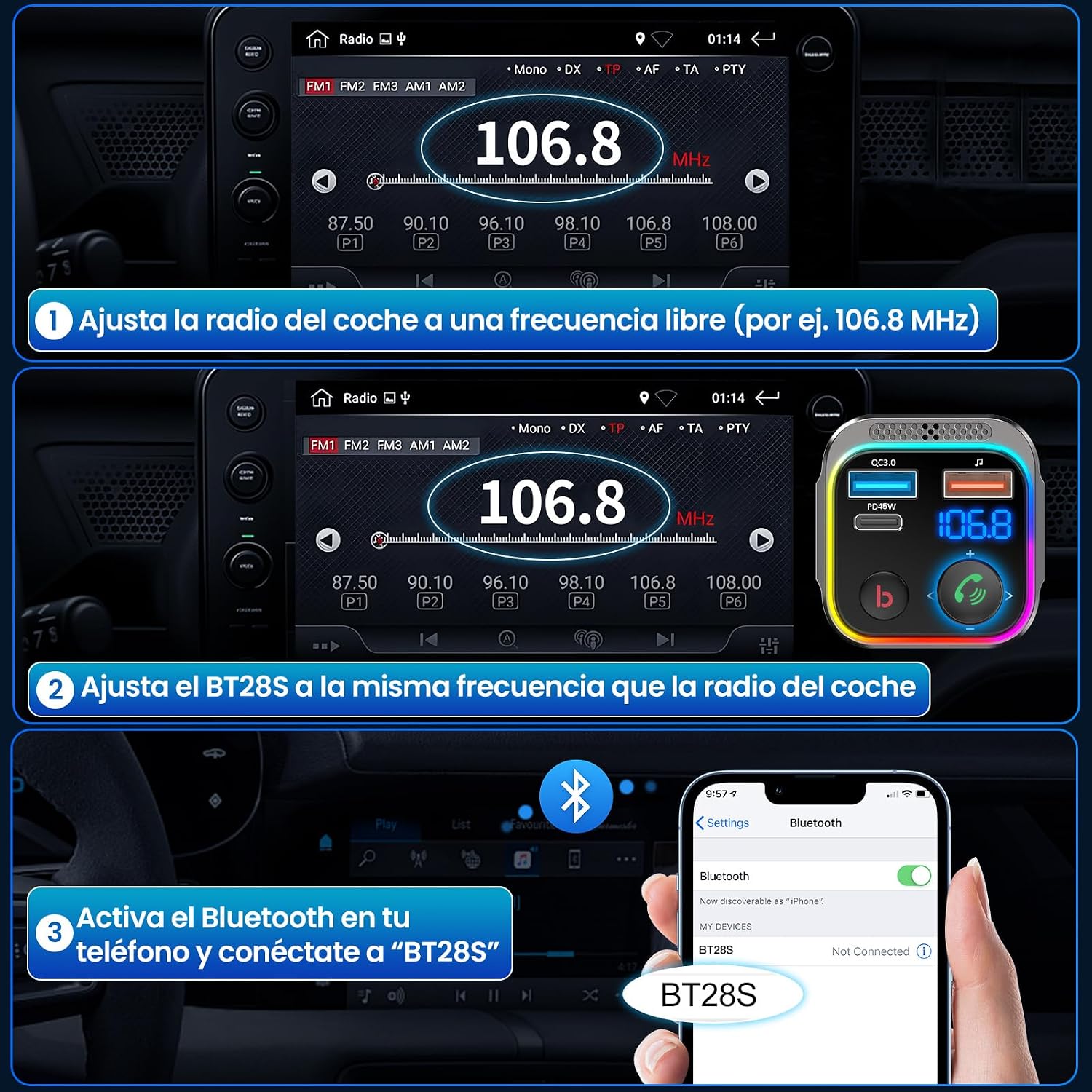 Thumbnail 5 de GizmoVine Bluetooth Coche Transmisor FM 5.4