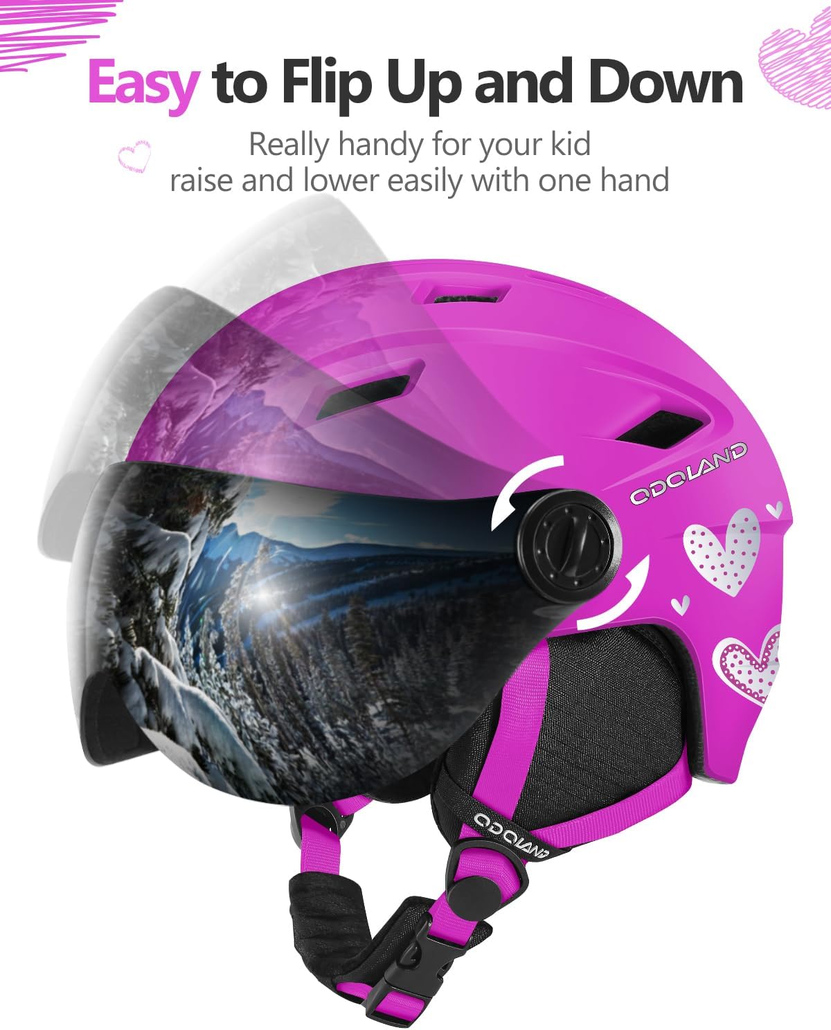 Detalle de Odoland Kids Ski Helmet with 2-in-1 Visor