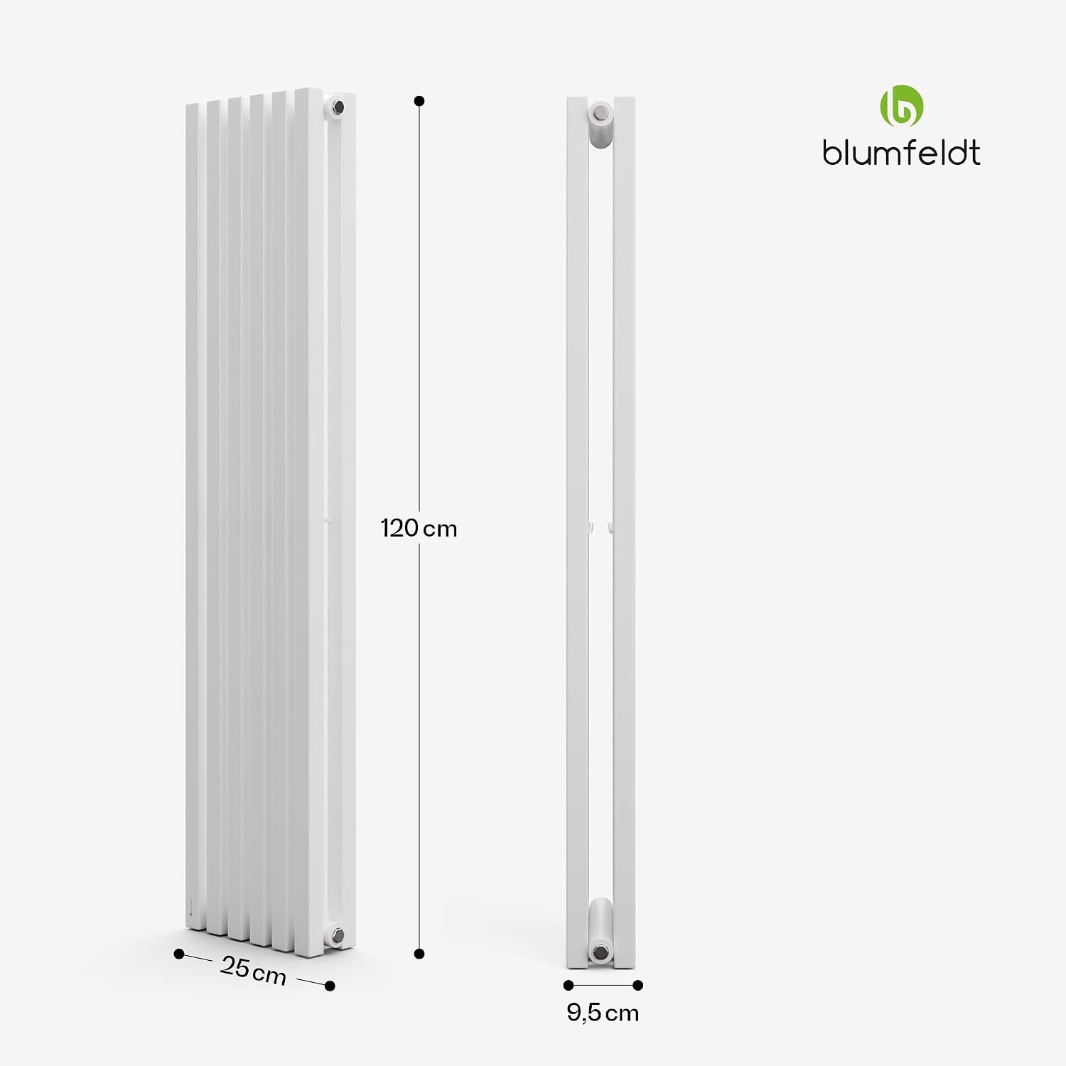 Thumbnail 6 de Blumfeldt Delgado wandradiator 942 W, wit staal met verticale verwarmingsbuizen