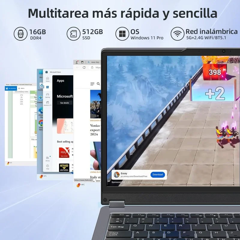 Thumbnail 2 de Vanwin Notebook 360 Gris - Táctil 15.6" con Ryzen 3