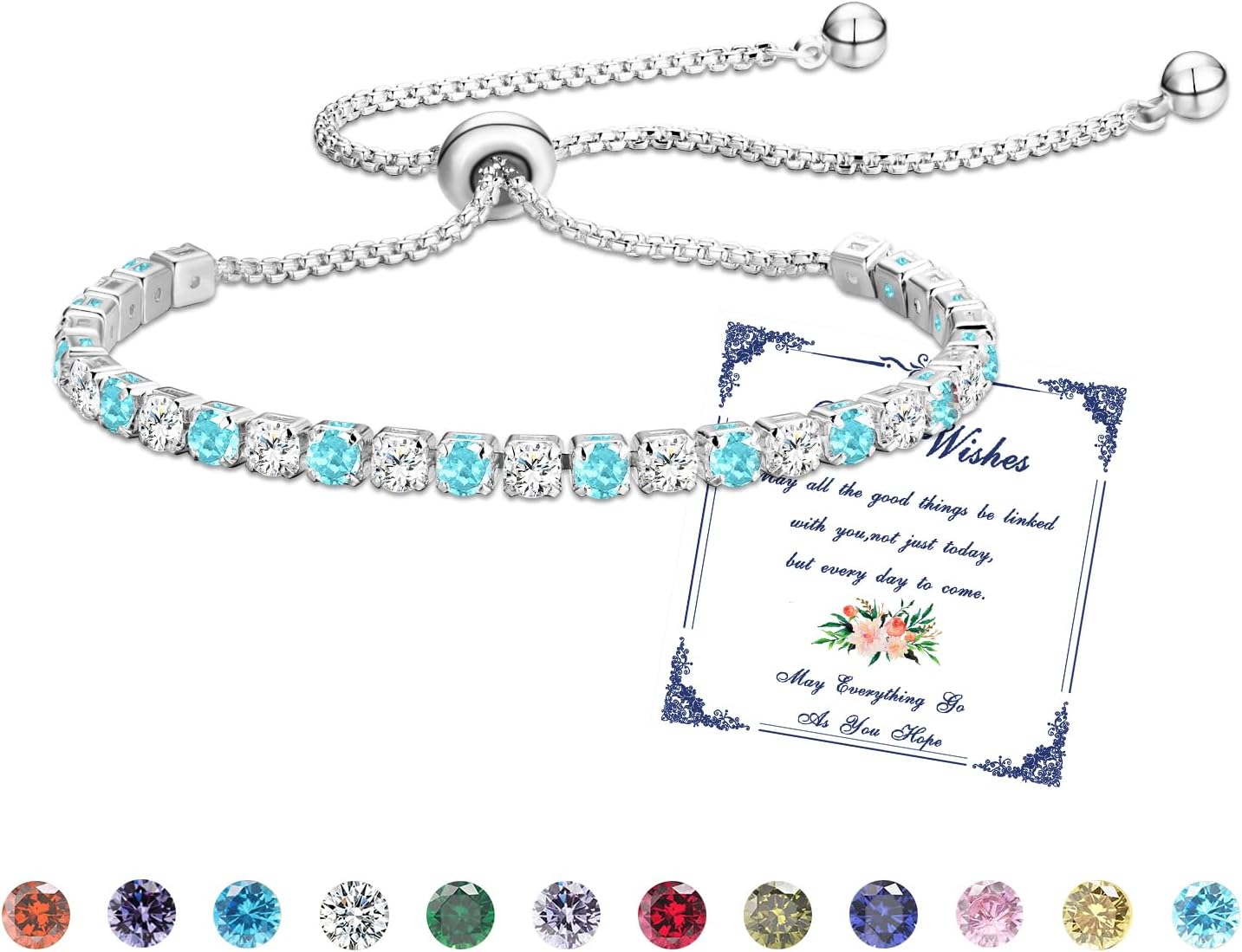 Detalle de Esmoly Bracciale Tennis regolabile 12 pietre