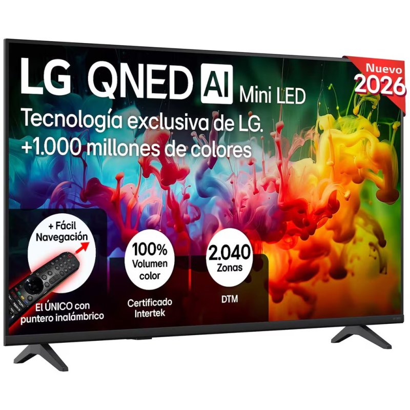 Detalle de LG QNED MiniLED 43QNED7EB3C 43": televisión 4K compacta para dormitorios y estancias iluminadas