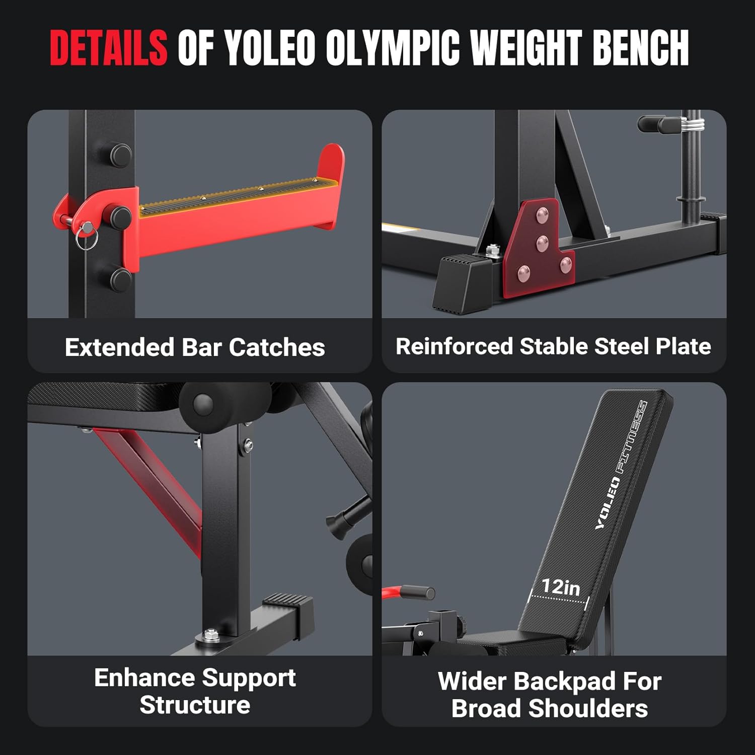 Thumbnail 4 de YOLEO Banc de Musculation Multifonction 900kg