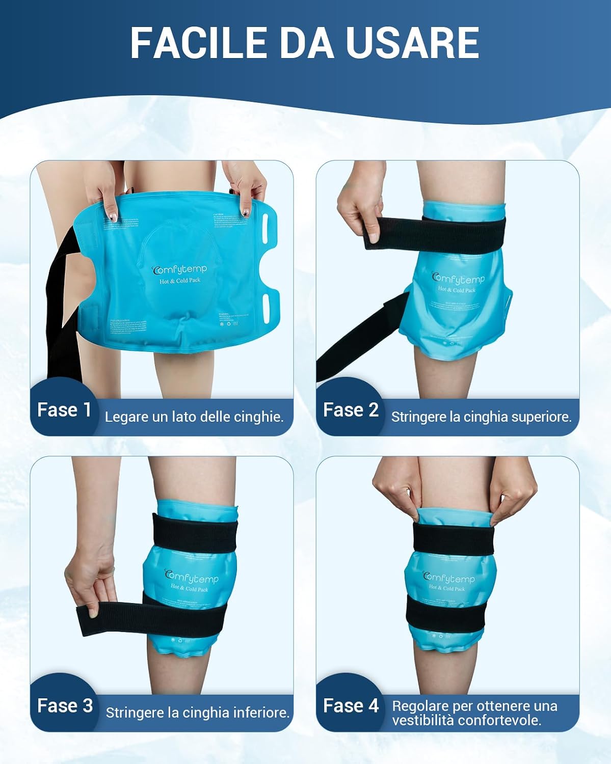 Thumbnail 3 de Comfytemp Pouch herbruikbaar kniekompres met gel voor warmte- en koudetherapie
