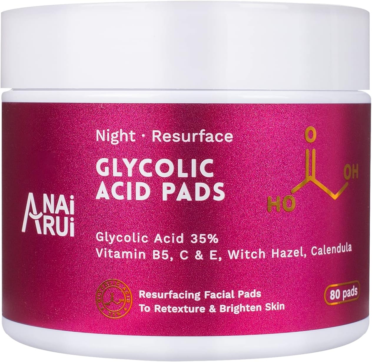 Detalle de ANAiRUi Niacinamide Toner Pad con PHA e LHA, glutatione e PHA/LHA esfolianti viso – 50 pad
