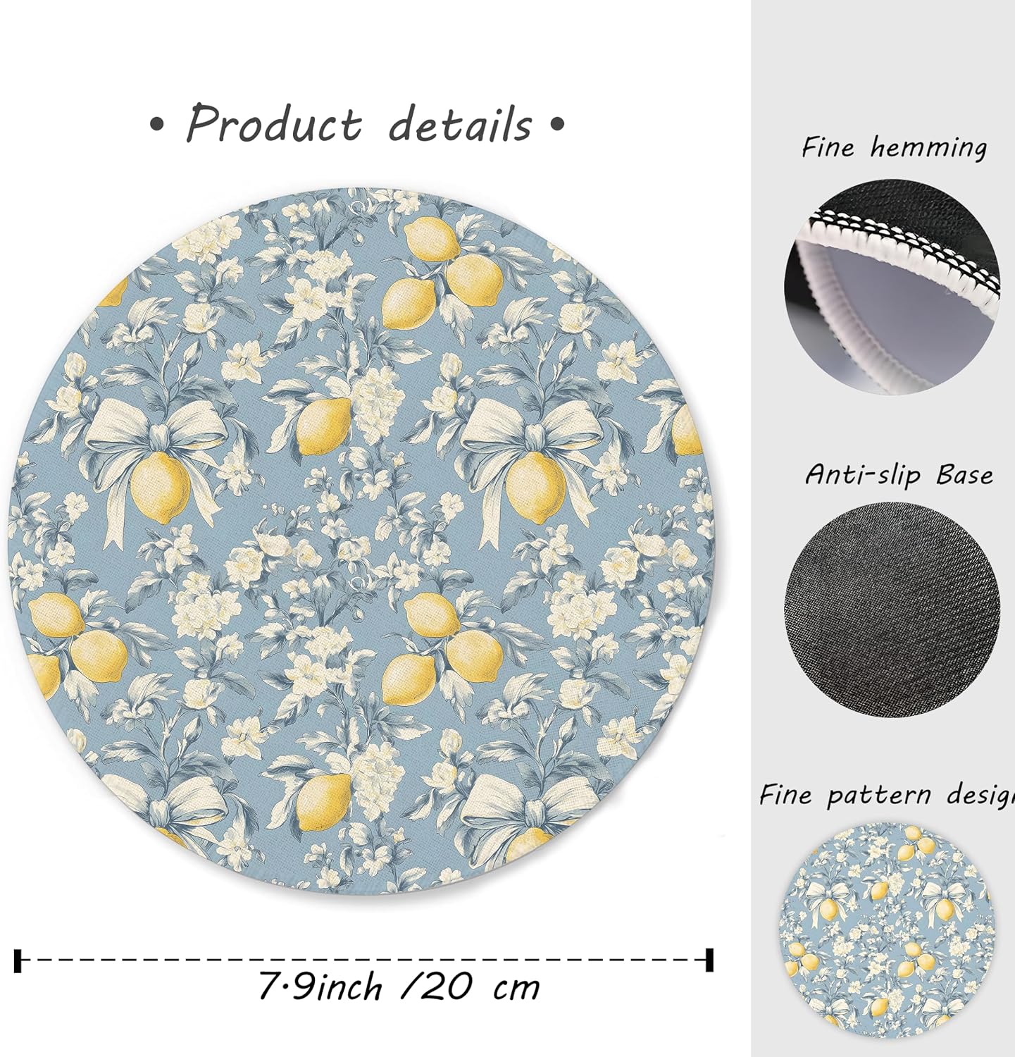 Detalle de MANCUNCER Round Mouse Pad, 7.9 x 7.9 Inches