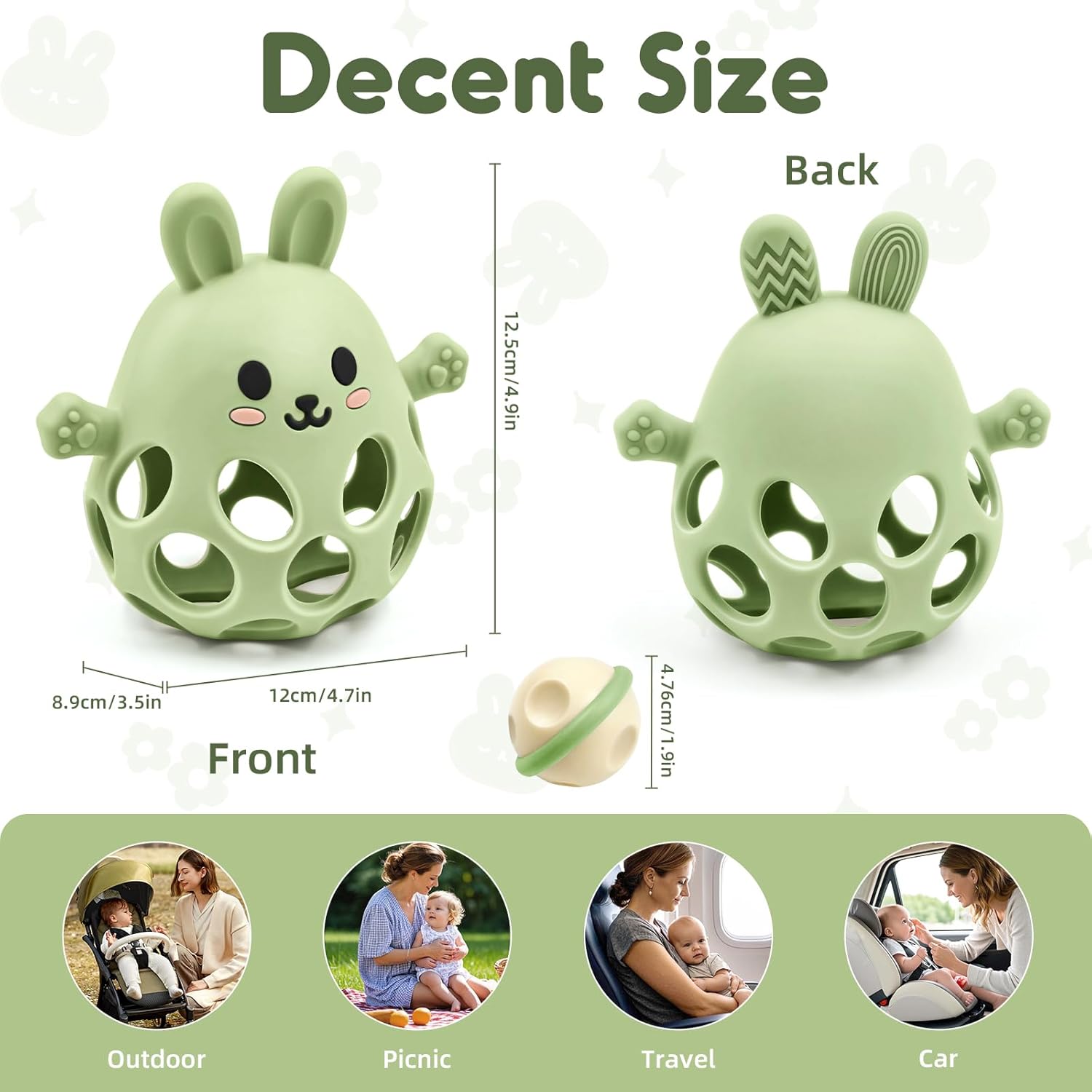 Thumbnail 6 de Baby Sensory Teething Toy with Rattle for Newborn to 18 Months (Green)