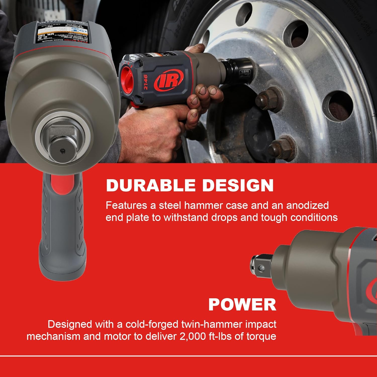 Thumbnail 2 de Ingersoll Rand 2146Q1MAX 3/4-Inch Quiet Pneumatic Impact Wrench