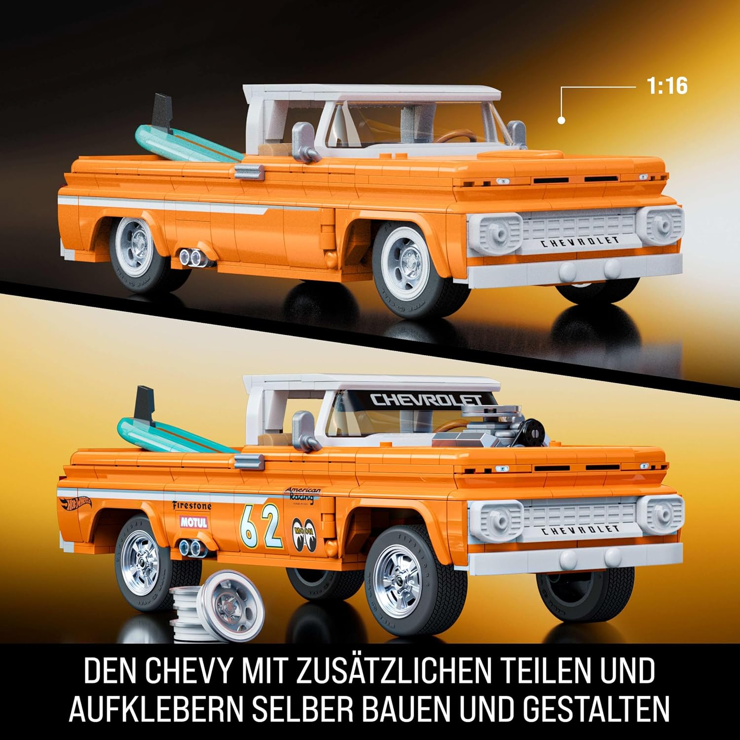 Thumbnail 2 de Mattel JFT20 Custom ’62 Chevy Pickup 858 Teile
