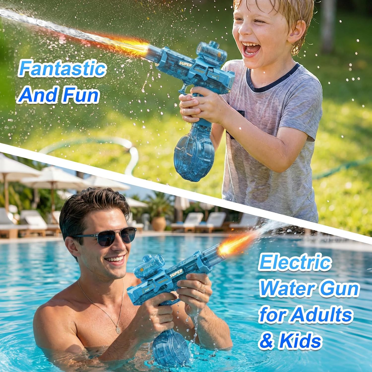Thumbnail 4 de UROINT Electric Water Gun for Kids – Transparent, Long-Range Blaster with LED Light