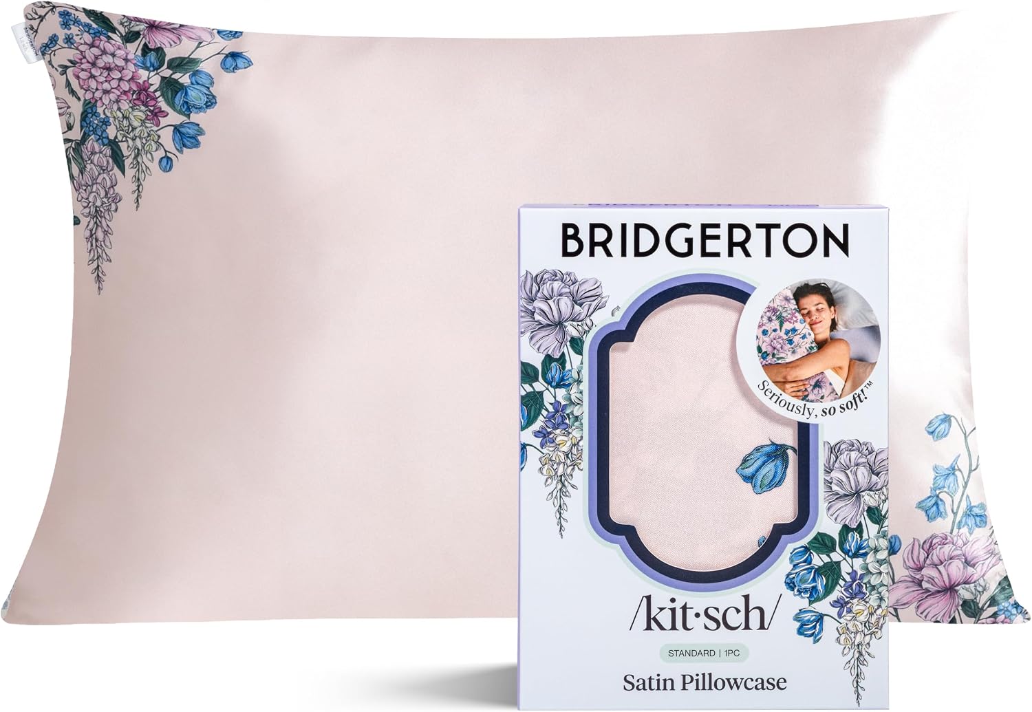 Detalle de Bridgerton x Kitsch Satin Pillowcase 19x26