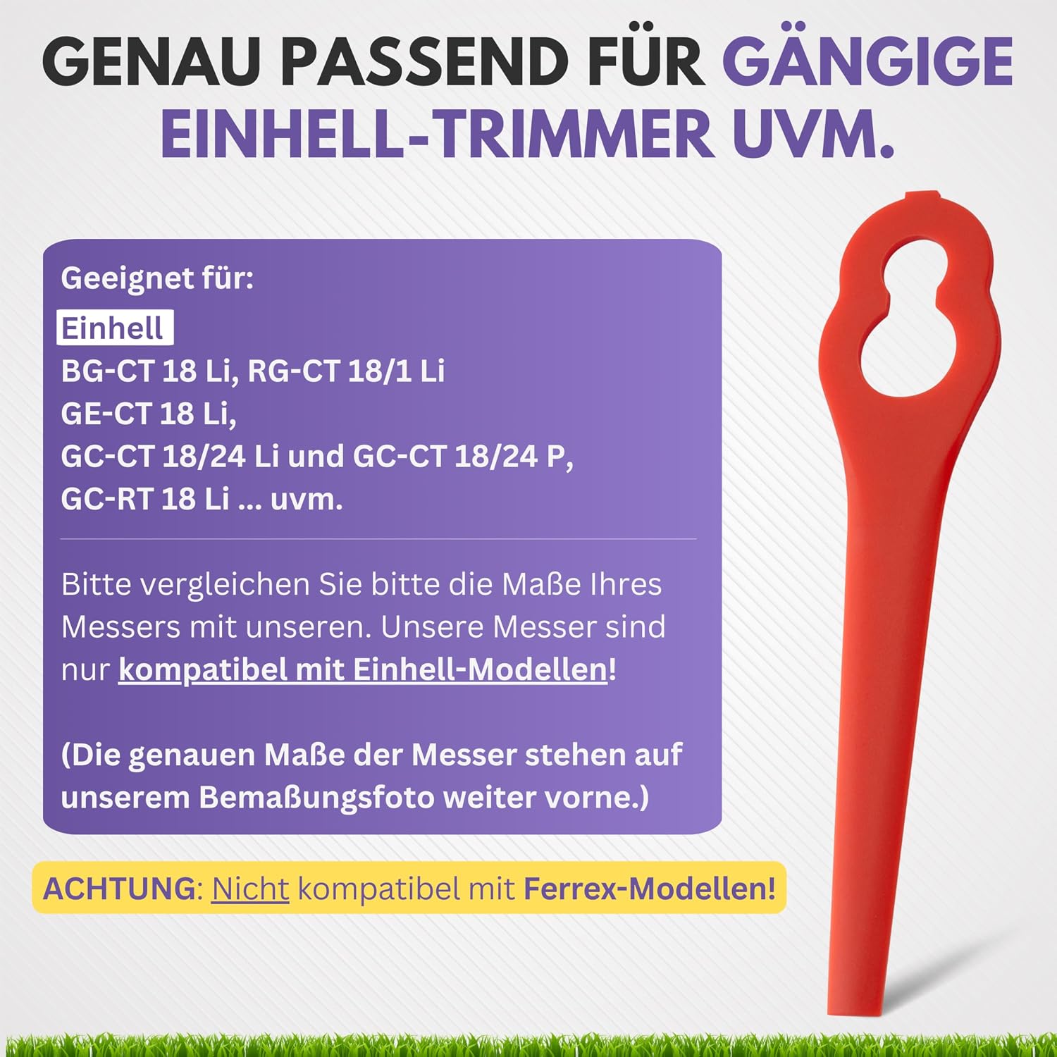Thumbnail 3 de FILZADA® 50x Rasentrimmer-Messer als Ersatz für Einhell Trimmer & Kantenschneider
