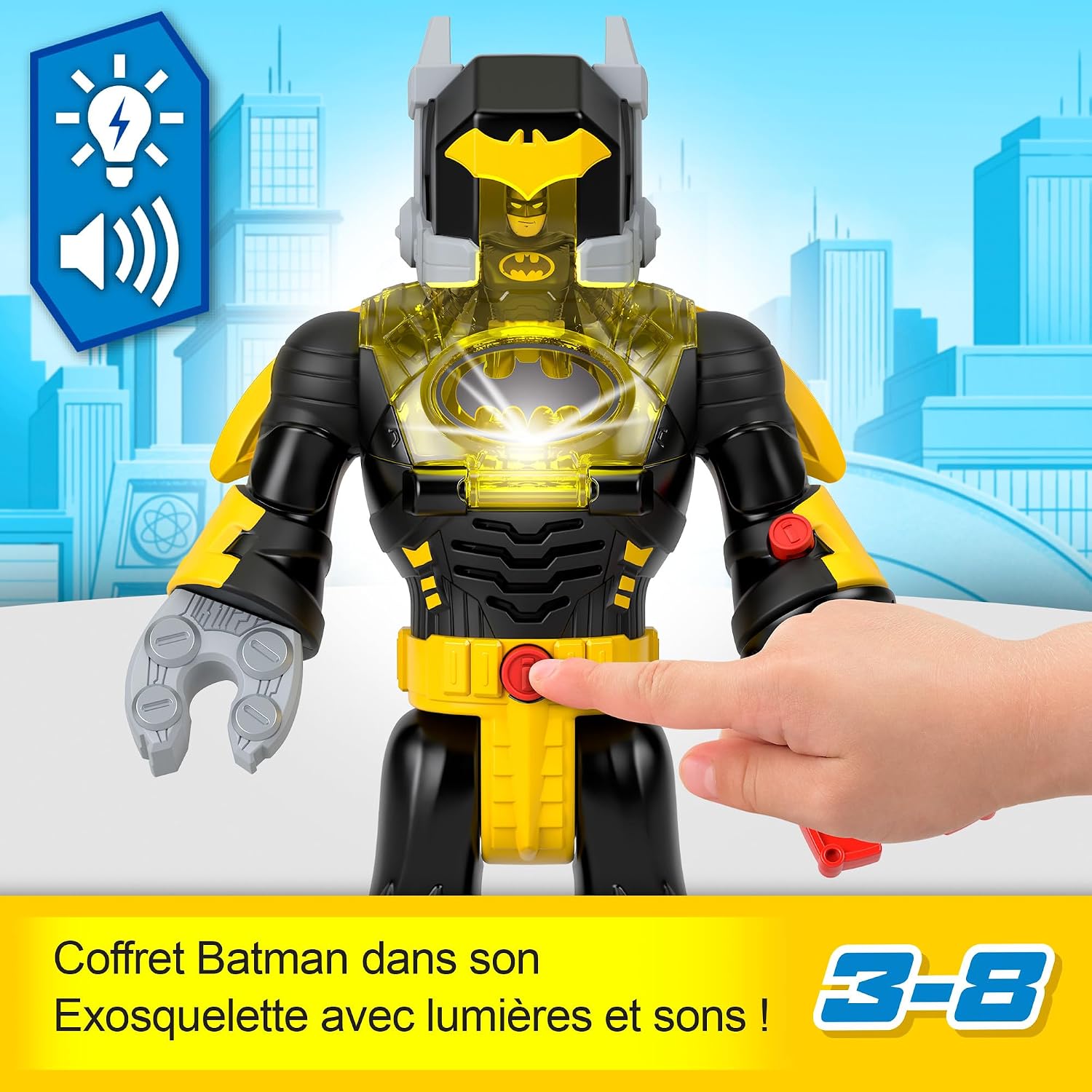 Thumbnail 2 de Fisher-Price Coffret Robot Imaginext DC Super Friends Batman dans son Exosquelette – Robot de 30 cm avec Batman et effets sonores